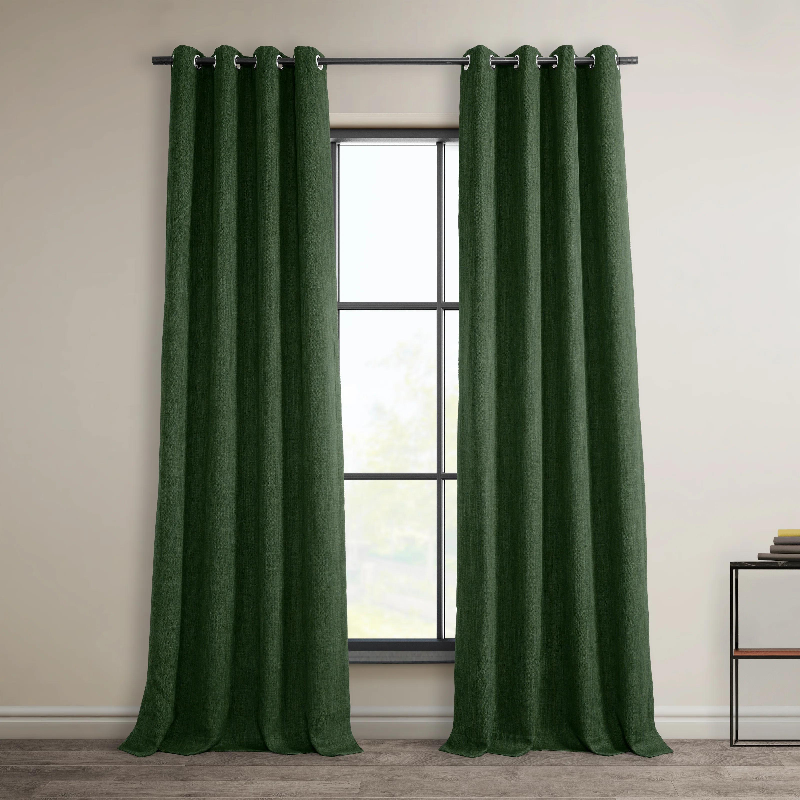 Oneridge Room Darkening Faux Linen Curtains-96" thumbnail 2