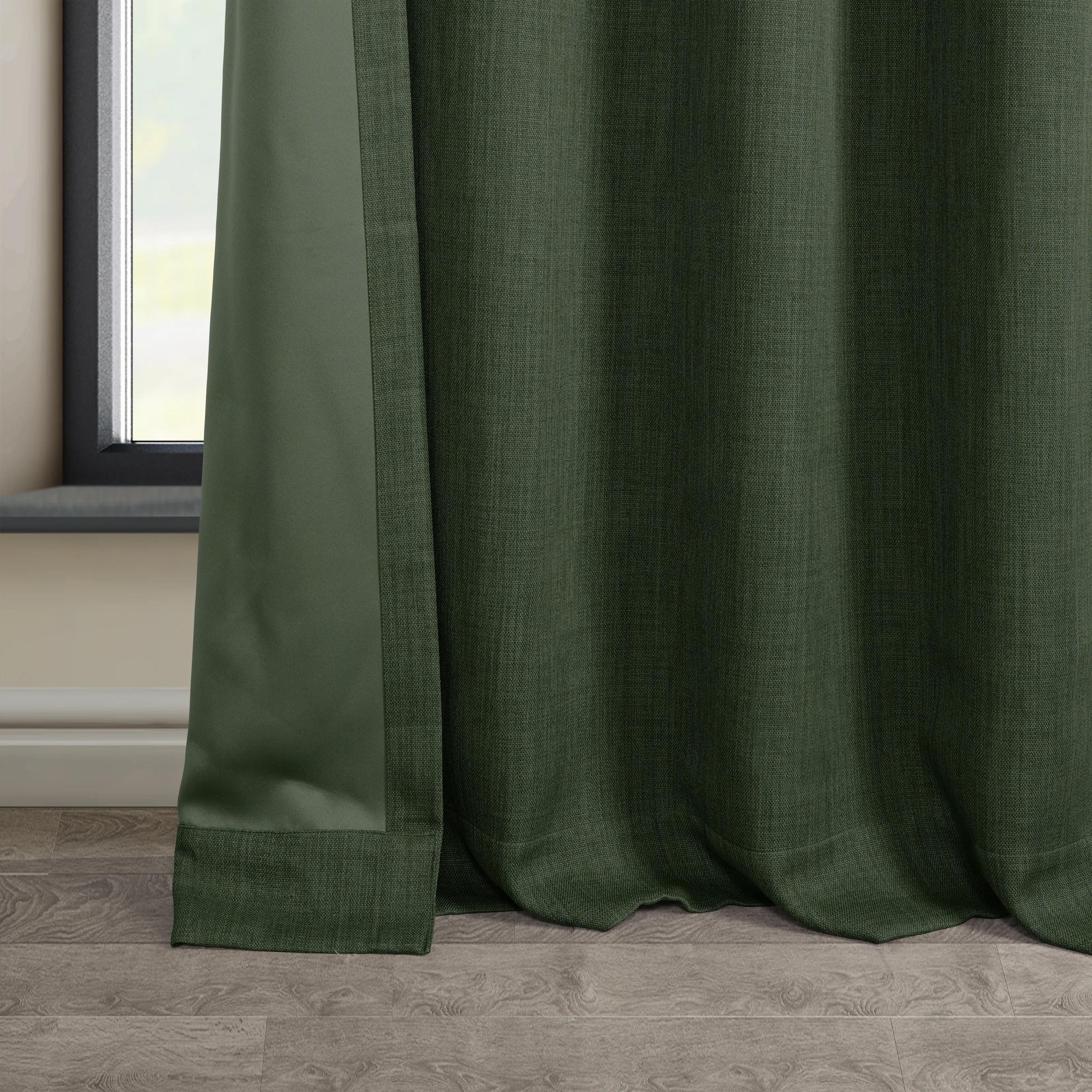 Oneridge Room Darkening Faux Linen Curtains-96" thumbnail 3