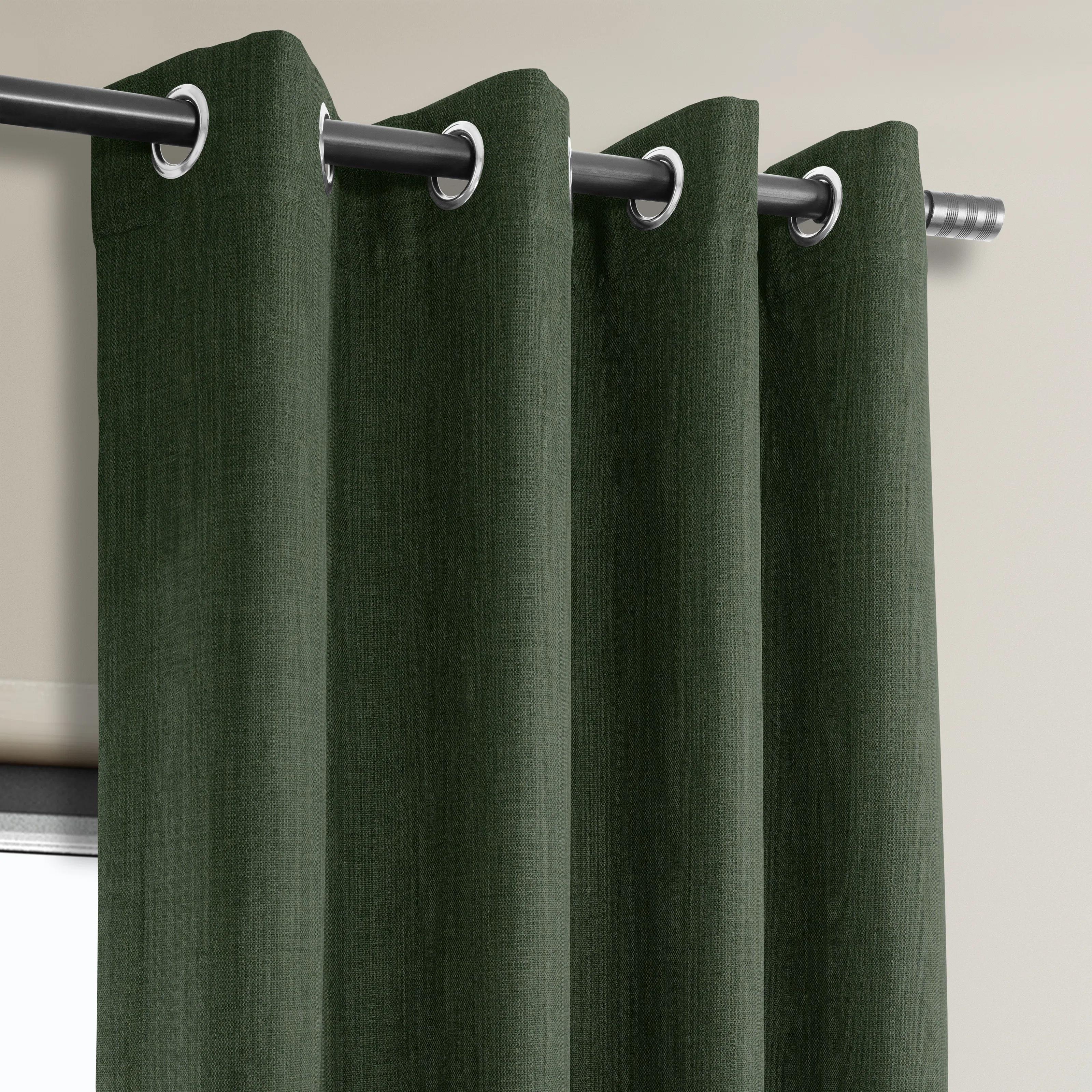 Oneridge Room Darkening Faux Linen Curtains-96" thumbnail 5