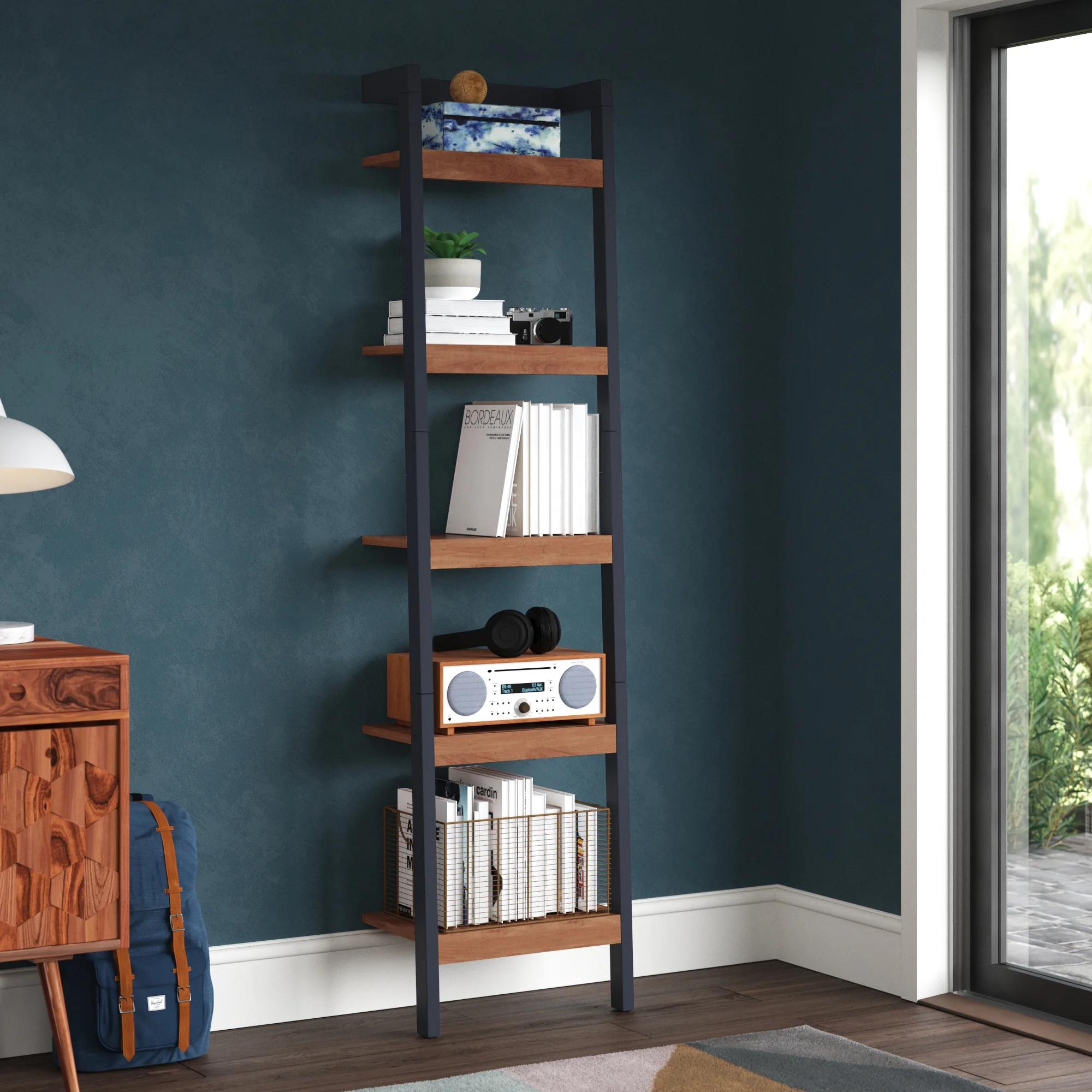 Alexzande Solid Wood Ladder Bookcase thumbnail 2