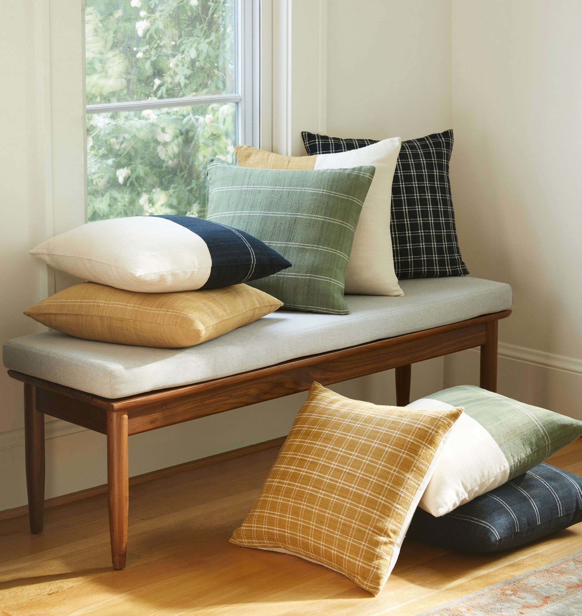 Color Block Silk Pillow Cover thumbnail 2