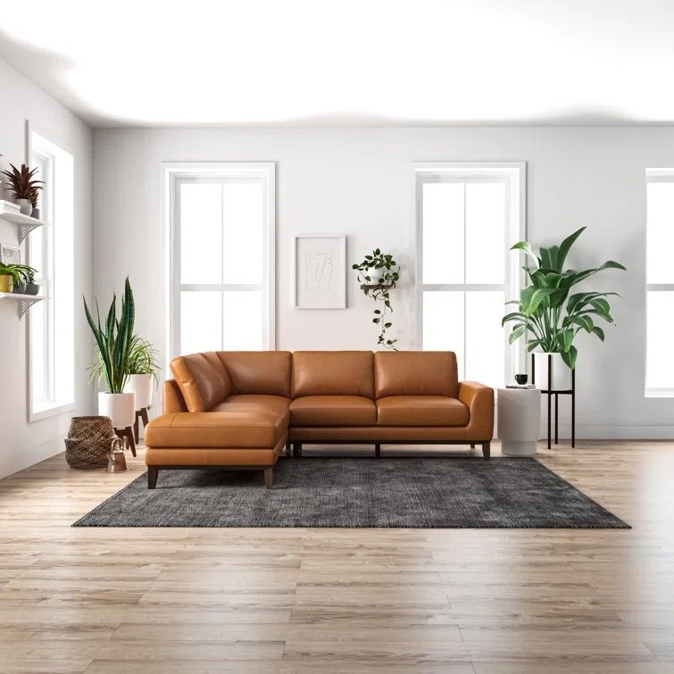 Talley 2 Piece Leather Sectional Left chaise thumbnail 2