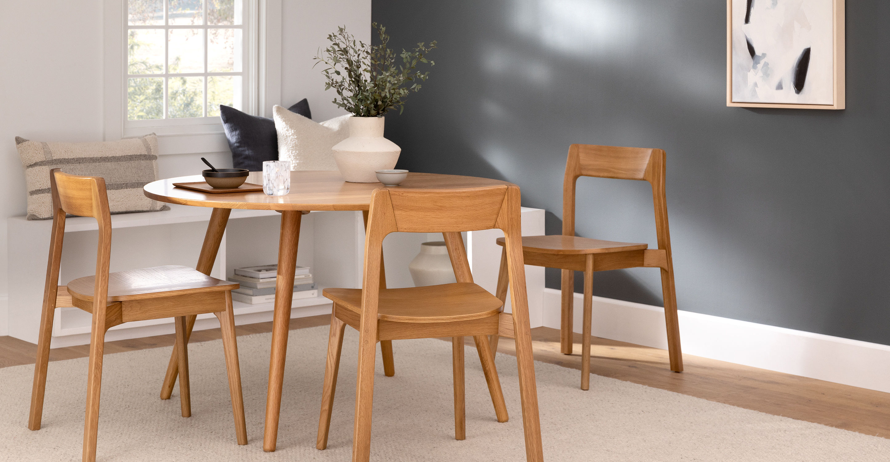 Gusfa Oak Stackable Dining Chair Set Of 2 thumbnail 2
