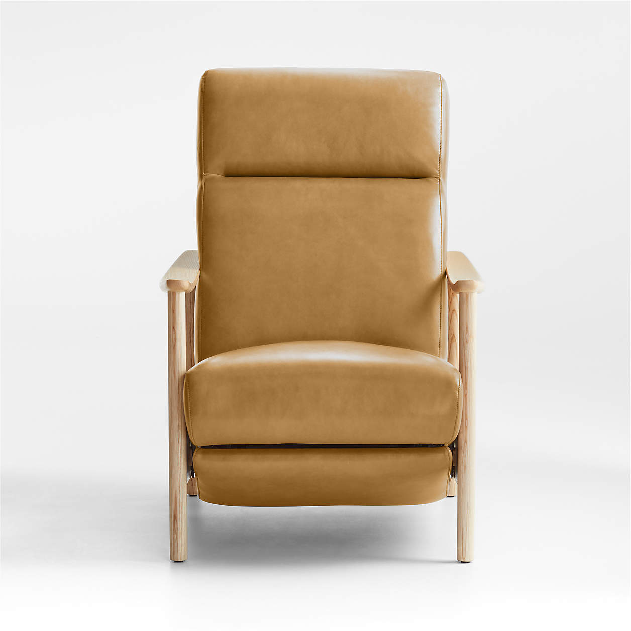 Domingo Leather Reclining Accent Chair with Wood Frame thumbnail 3