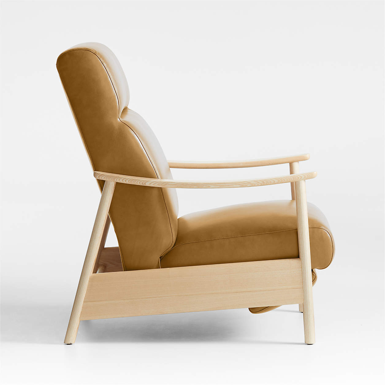 Domingo Leather Reclining Accent Chair with Wood Frame thumbnail 4