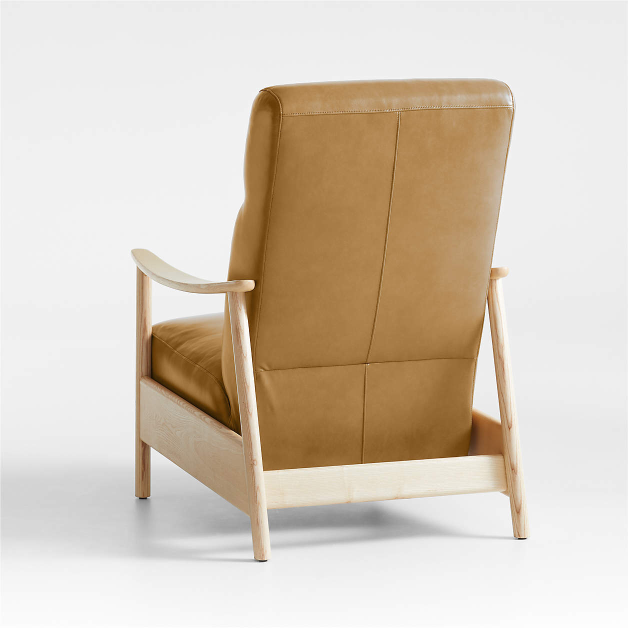 Domingo Leather Reclining Accent Chair with Wood Frame thumbnail 5