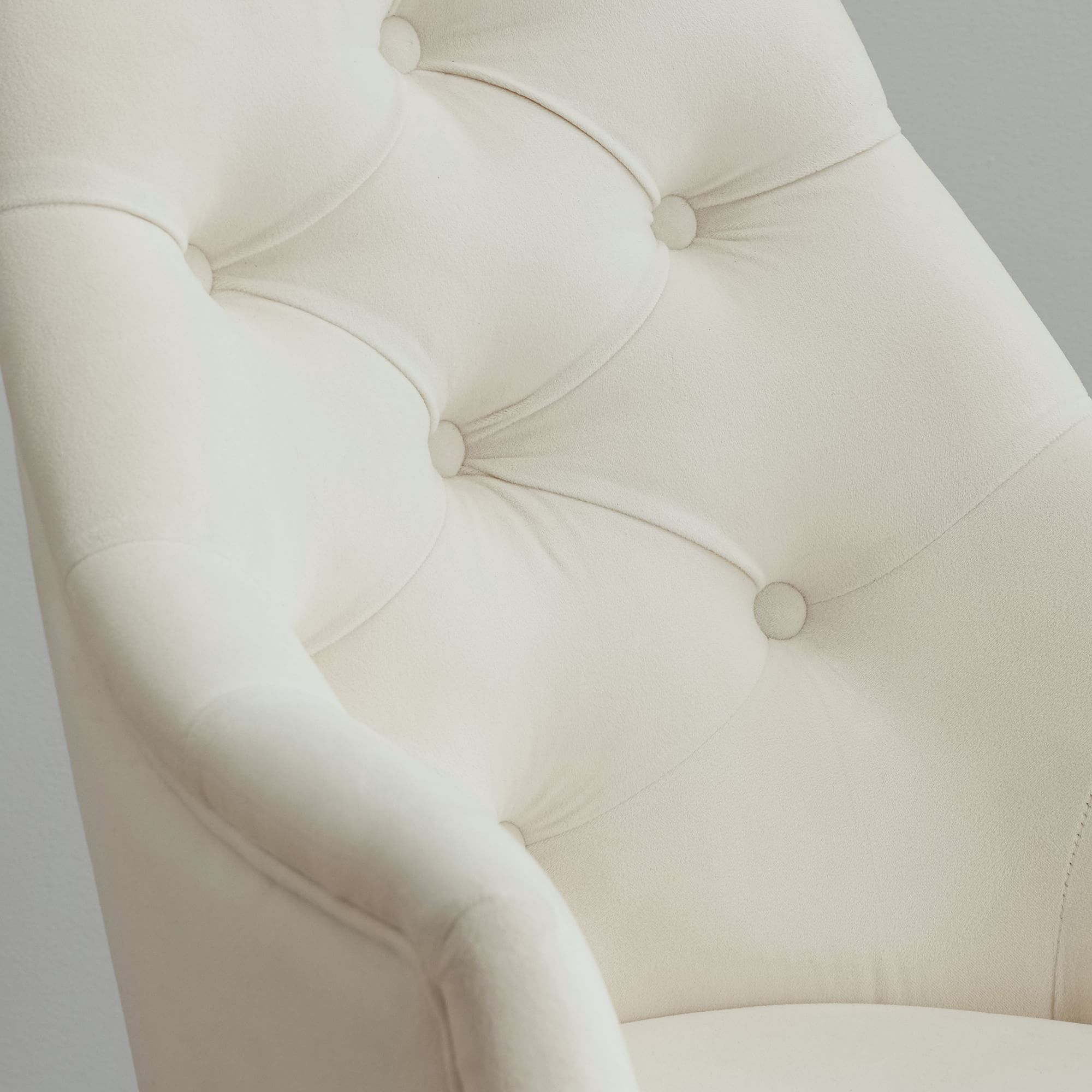 Everyday Velvet Ivory Tufted Swivel Desk Chair thumbnail 3