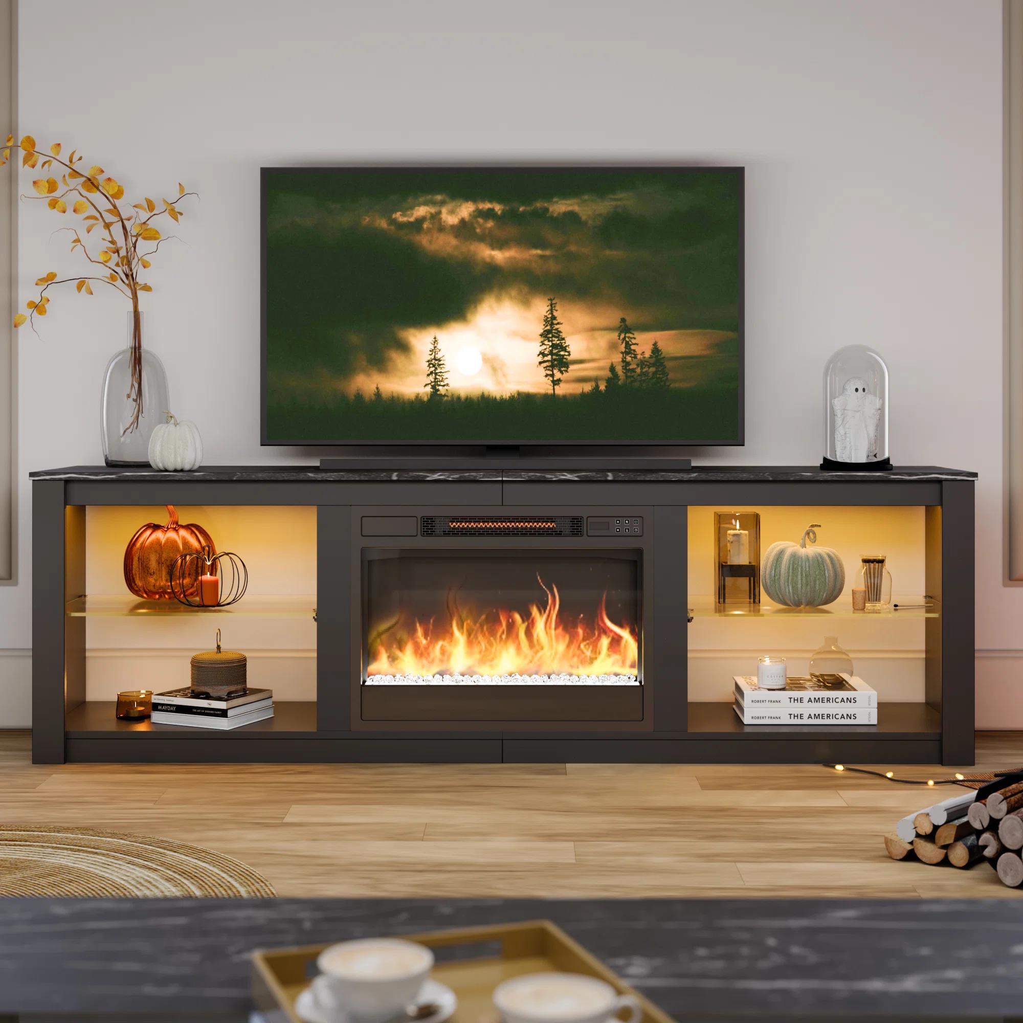 Ornelas TV Stand with Fireplace Included thumbnail 2