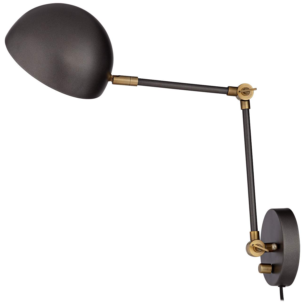 Kenora Gunmetal Plug In Swing Arm Wall Lamps Set of 2 thumbnail 3