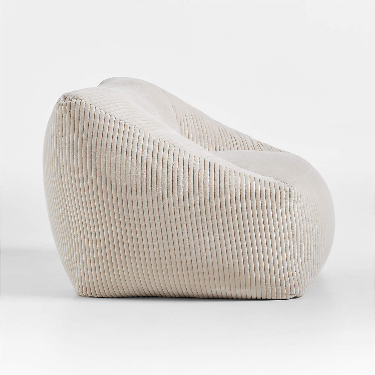 Stone Tan Velvet Corduroy Kids Plush Lounge Chair thumbnail 2