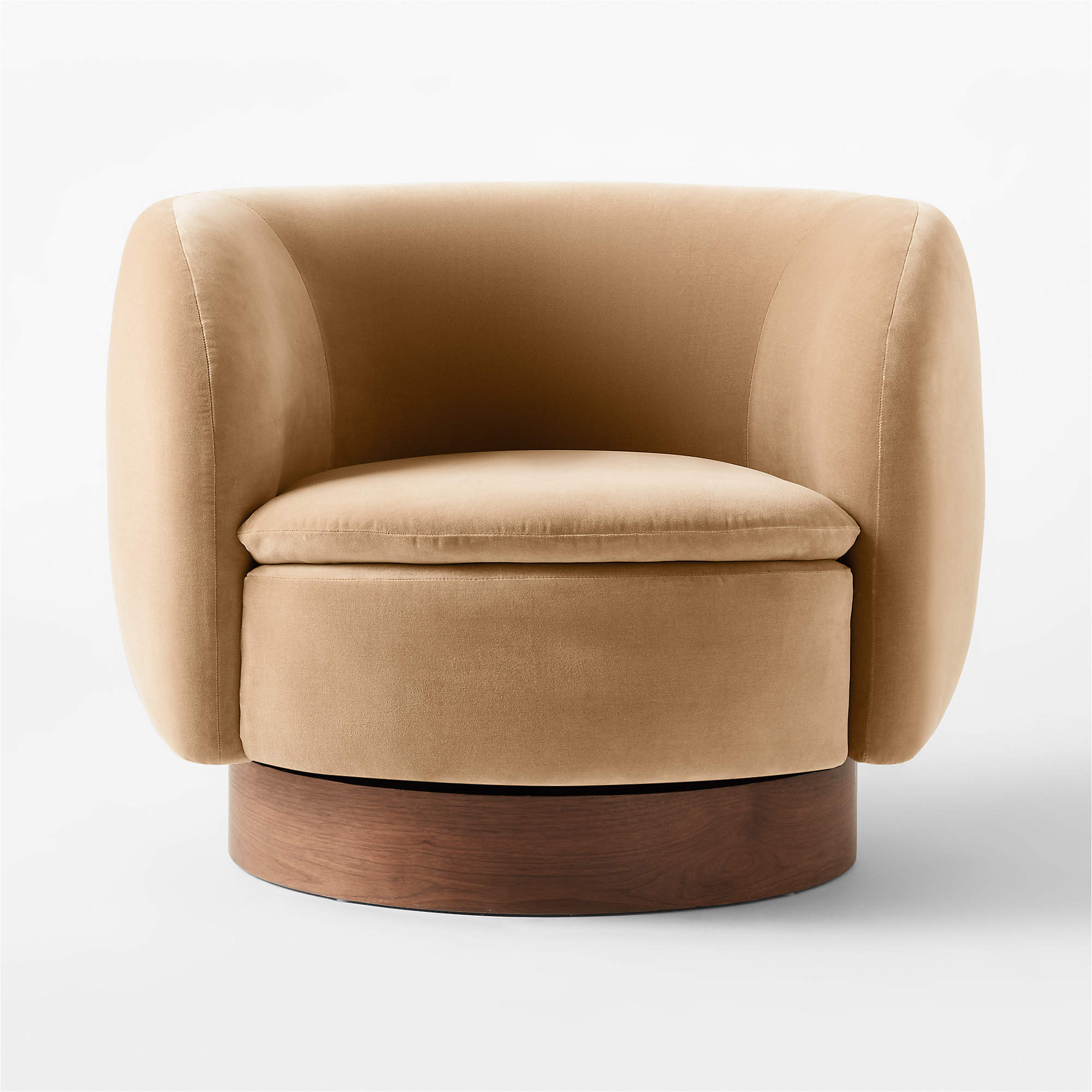 Muir Camel Velvet Swivel Chair thumbnail 3