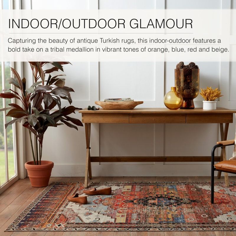 Haden Orange Indoor Outdoor Rug thumbnail 3
