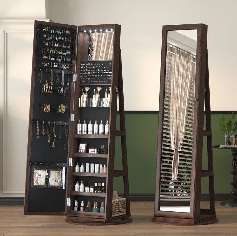 Chrisney Wide Jewelry Armoire with Mirror thumbnail 2