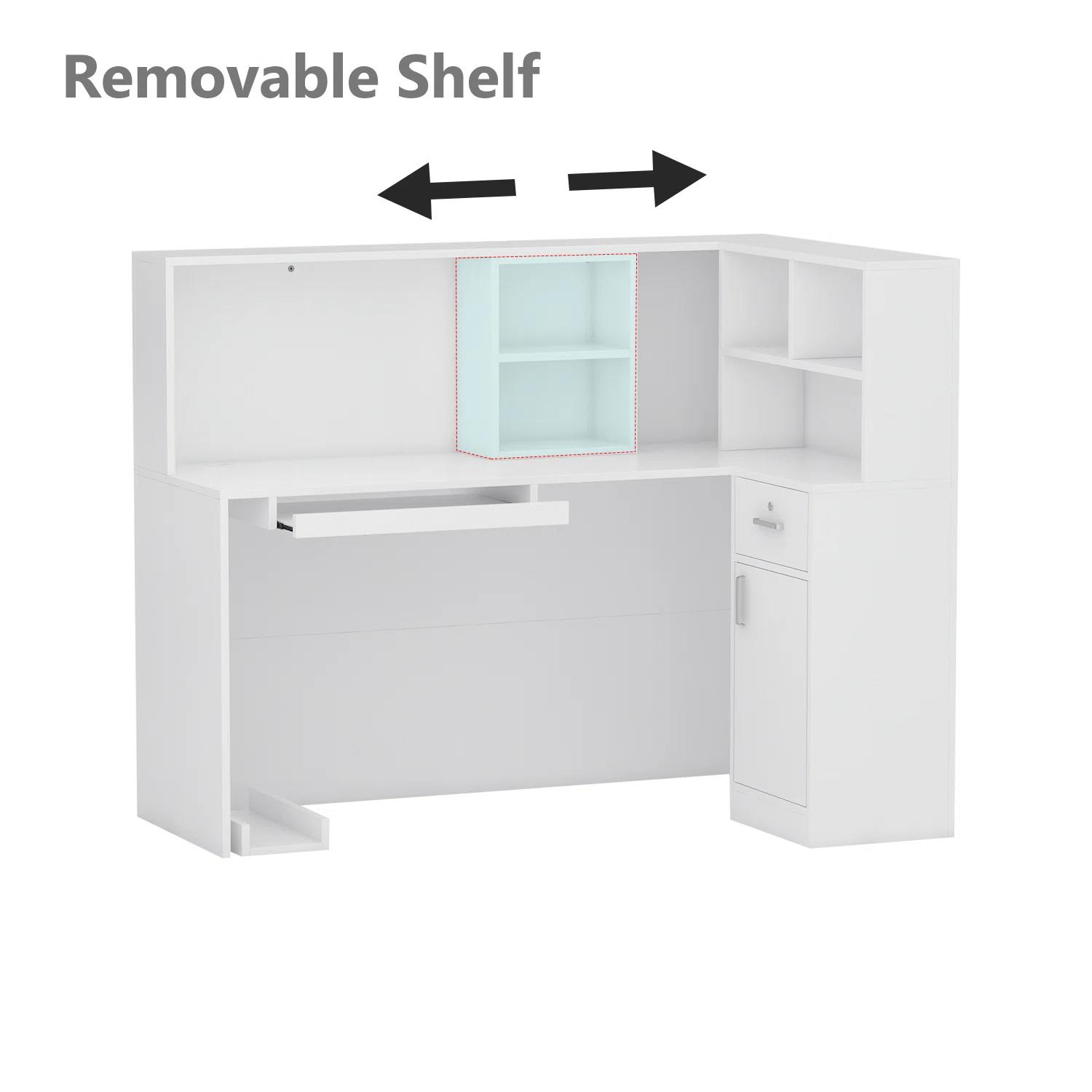 3 Person L Shape Wood Reception Desk  thumbnail 4
