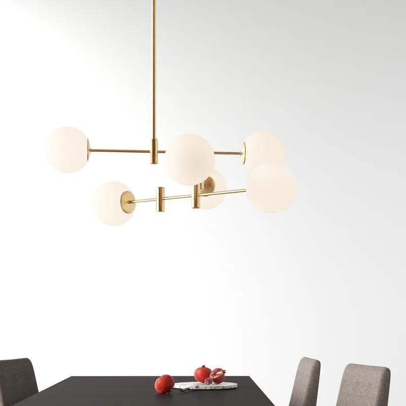 Vika 6 Light Dimmable Modern Linear Chandelier thumbnail 2
