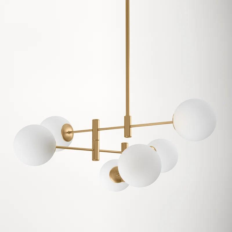 Vika 6 Light Dimmable Modern Linear Chandelier thumbnail 3