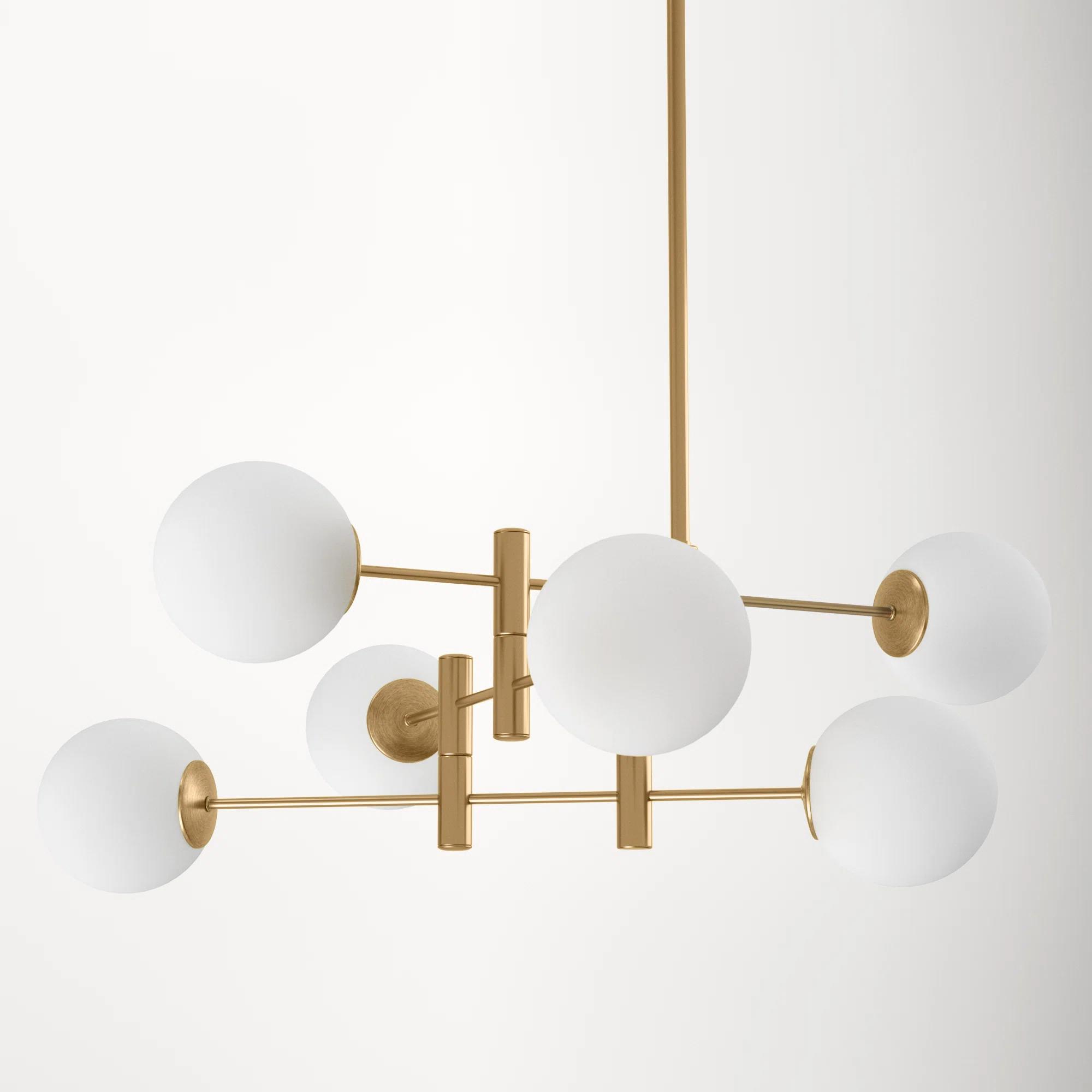 Vika 6 Light Dimmable Modern Linear Chandelier thumbnail 4