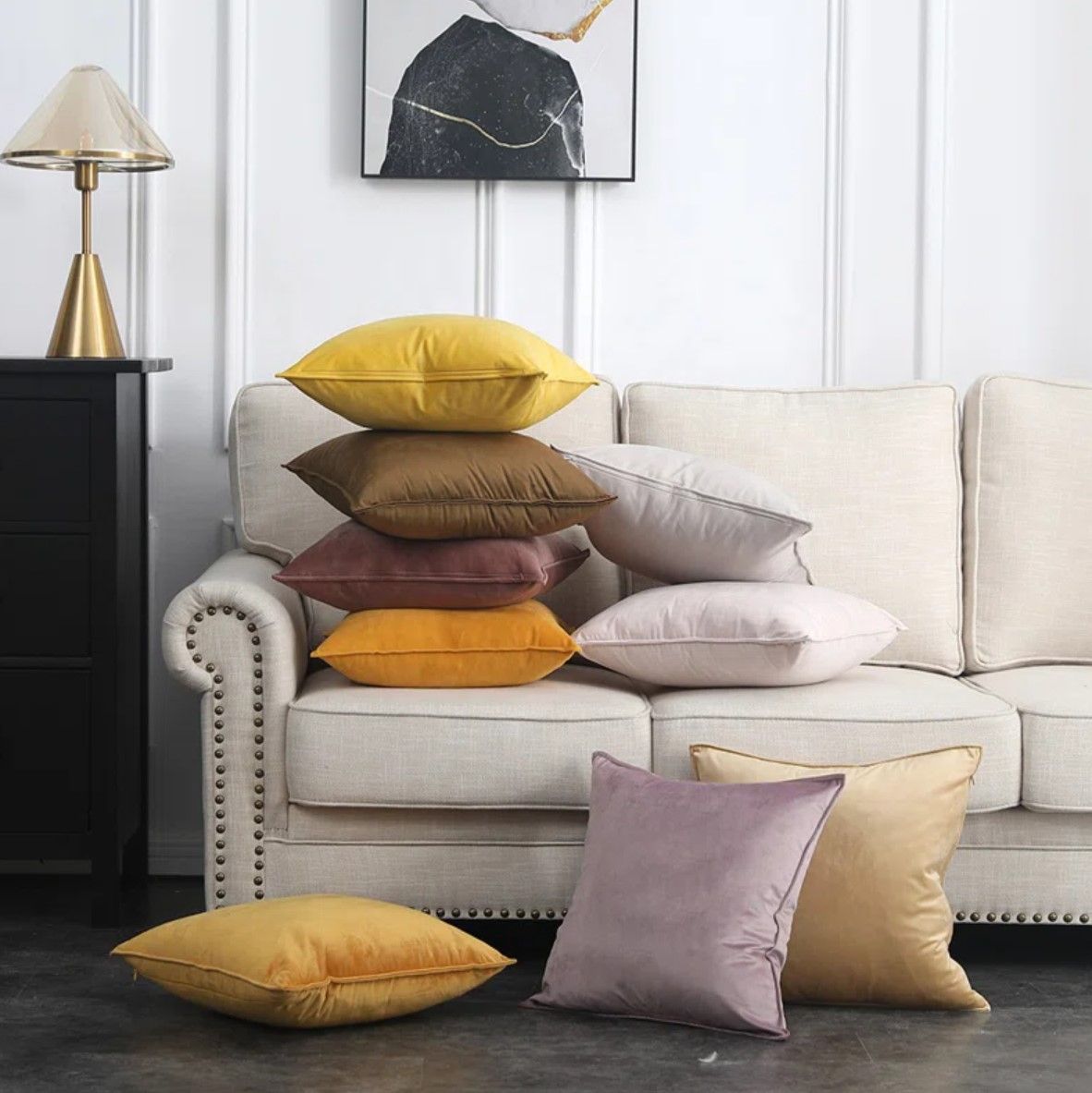 Christene Velvet Throw Pillow 18x18 thumbnail 3