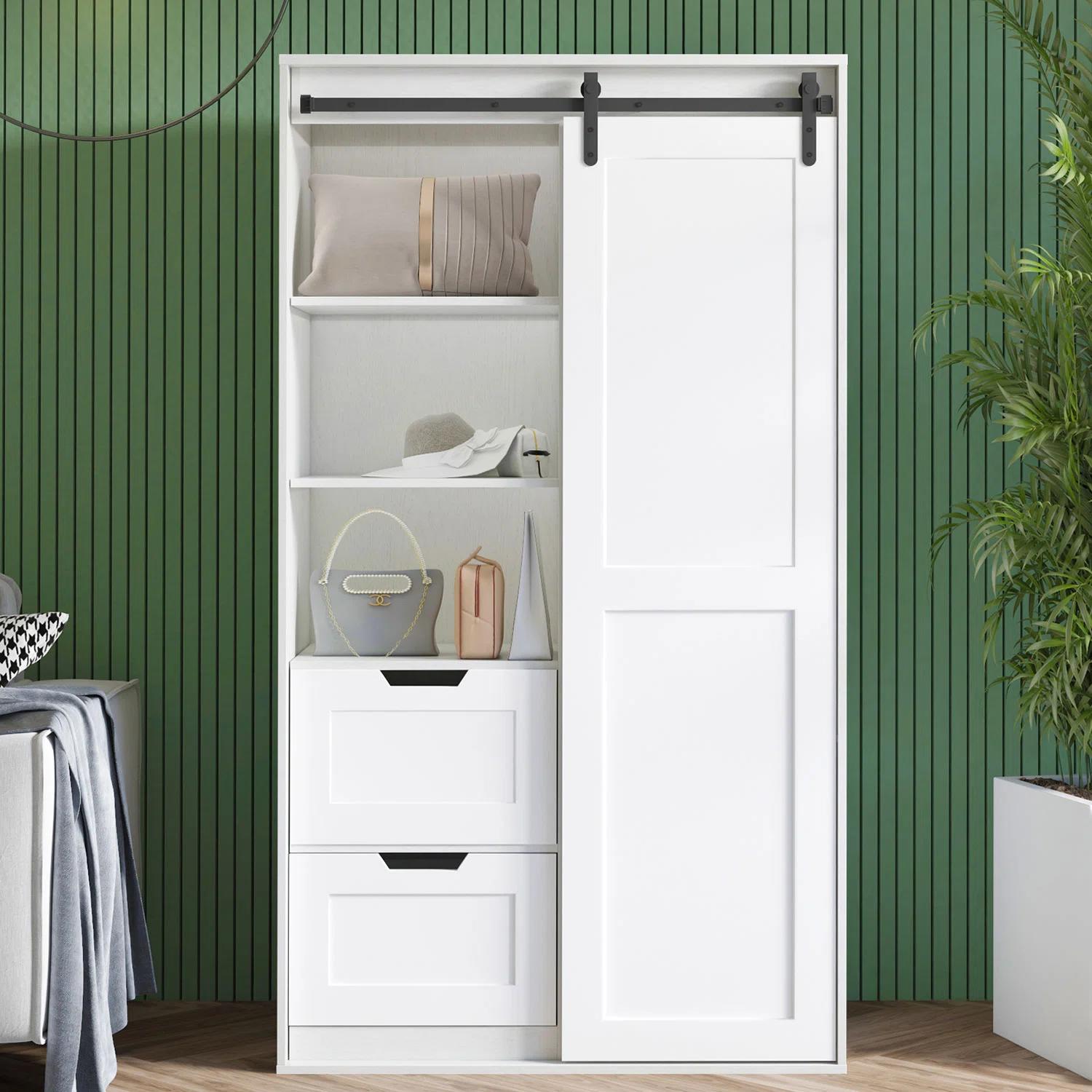 Mehar Solid Manufactured Wood Armoire thumbnail 2