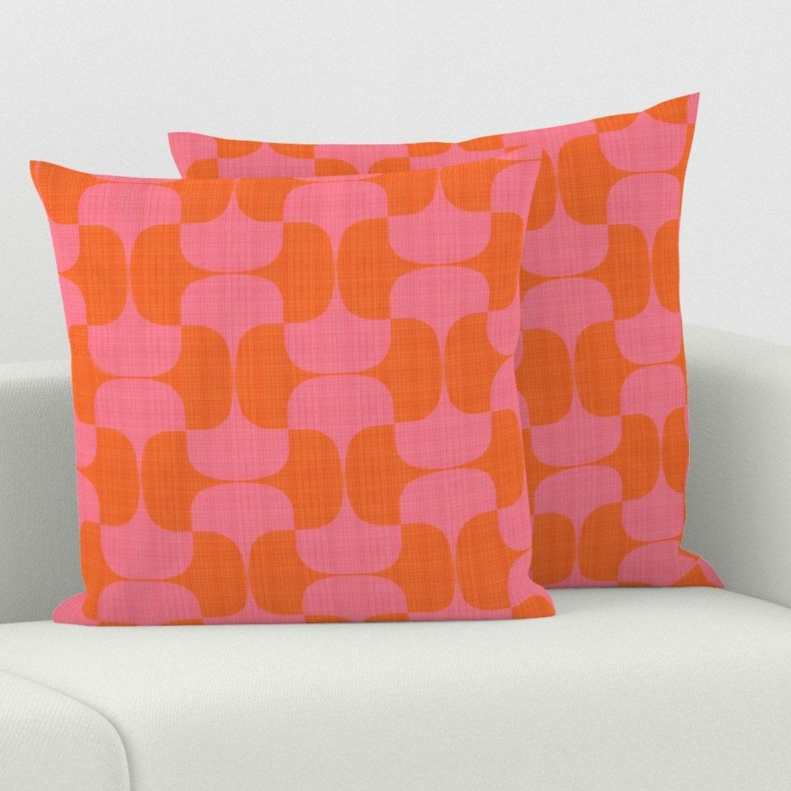 Tac bold pinkorange Square Throw Pillow thumbnail 2