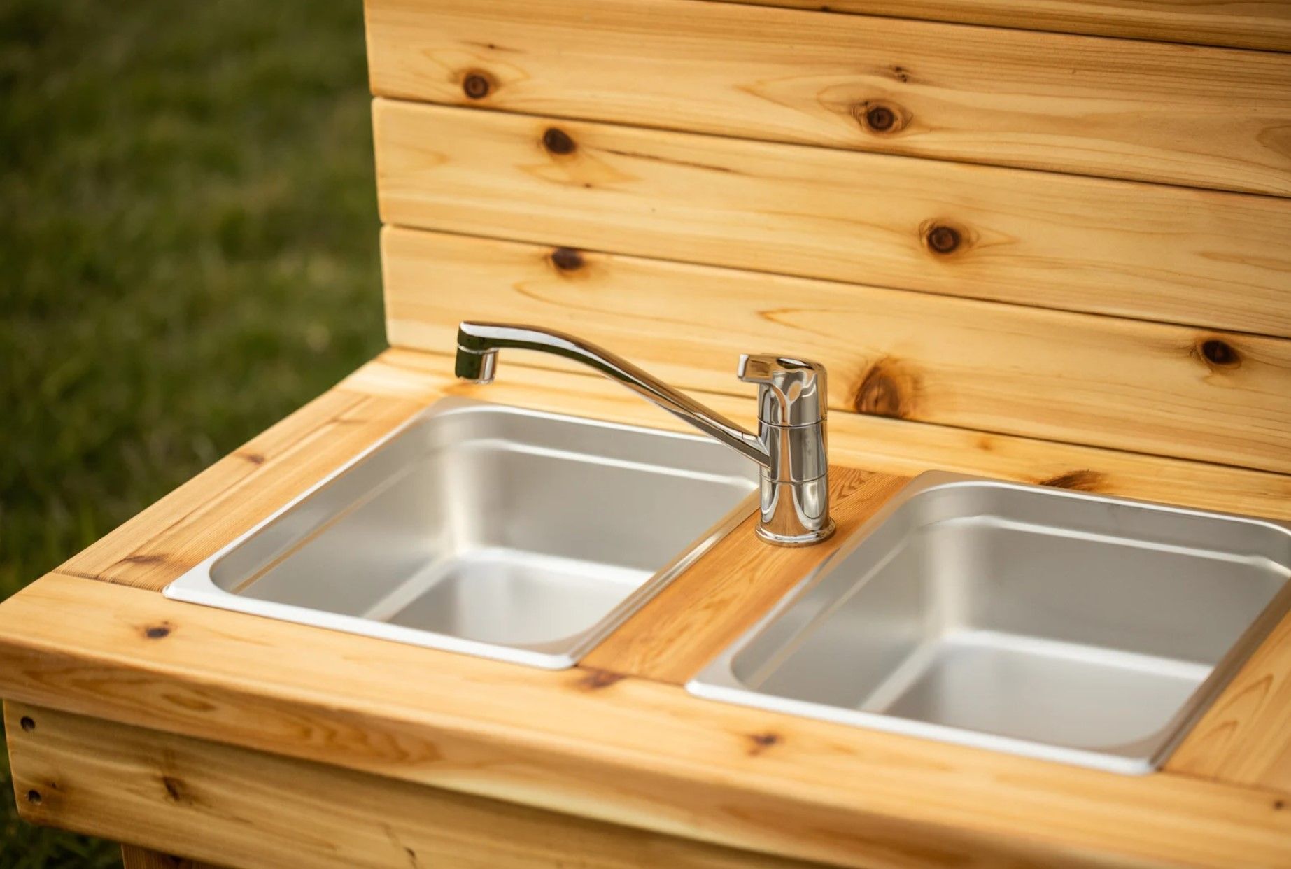 Outdoor Pretend Kitchen with Working Sink thumbnail 3