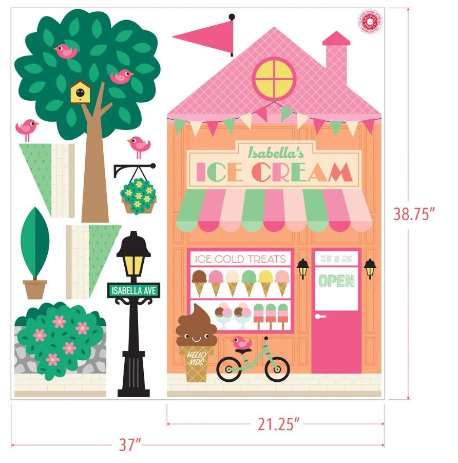 Ice Cream Shop Fabric Wall Decal thumbnail 2