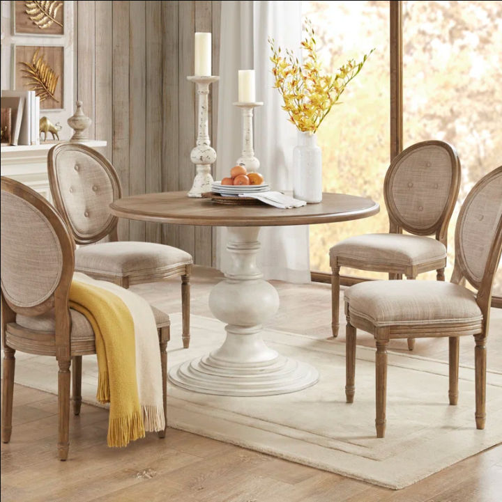 Brandi Farmhouse Round Pedestal Dining Table thumbnail 2