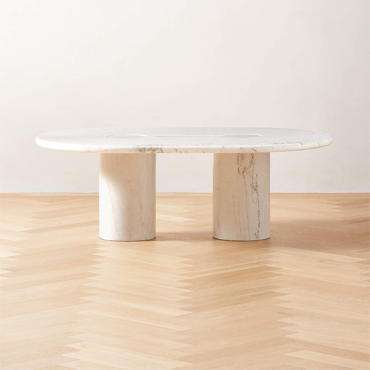 Liguria Oval White Marble Coffee Table with White Marble Base by Gianfranco Frattini thumbnail 2