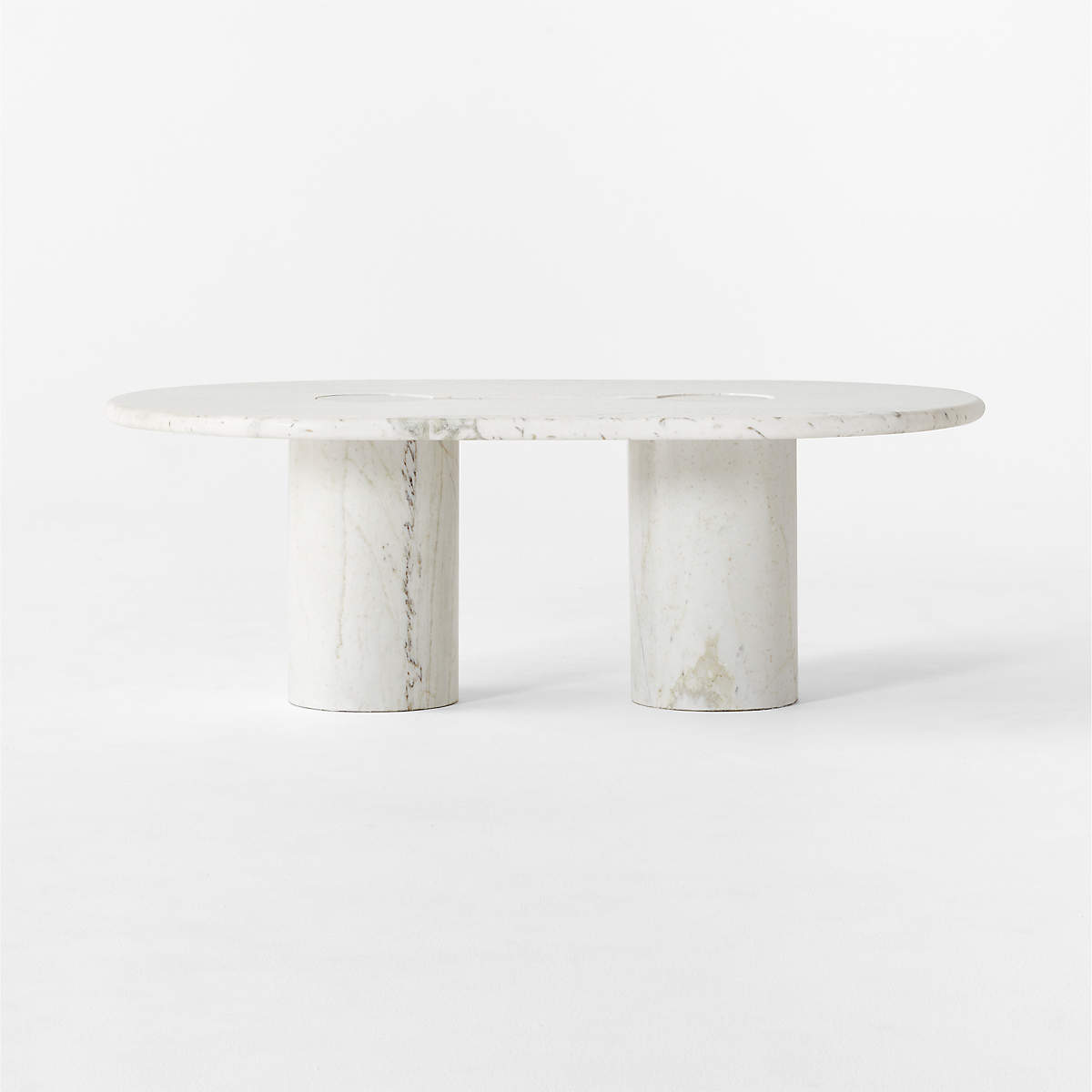 Liguria Oval White Marble Coffee Table with White Marble Base by Gianfranco Frattini thumbnail 3