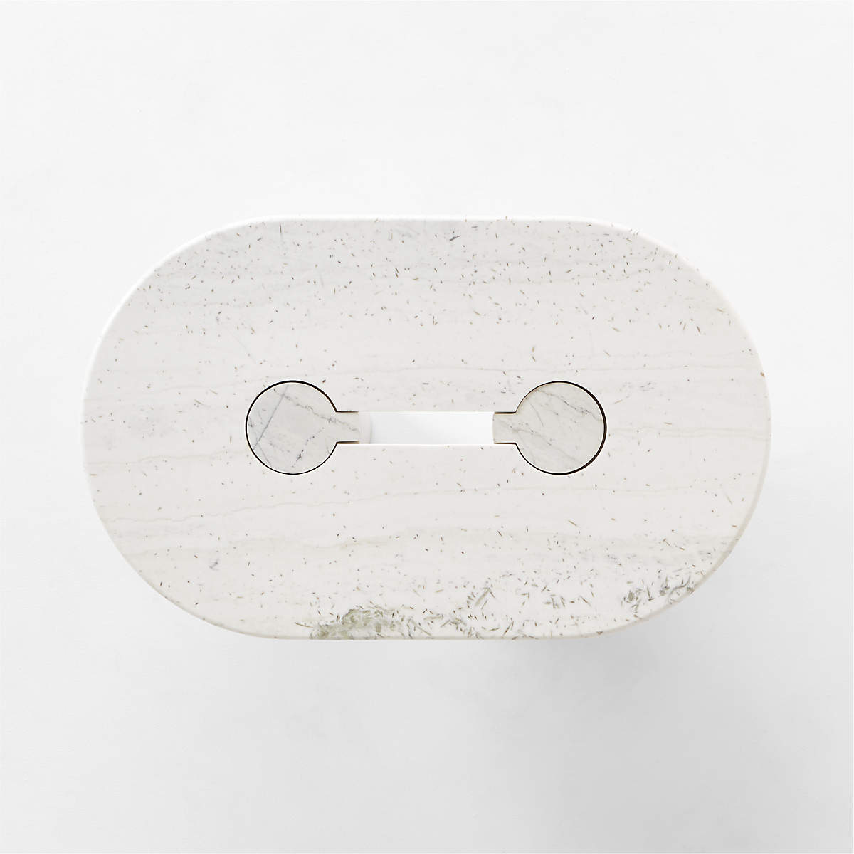 Liguria Oval White Marble Coffee Table with White Marble Base by Gianfranco Frattini thumbnail 5