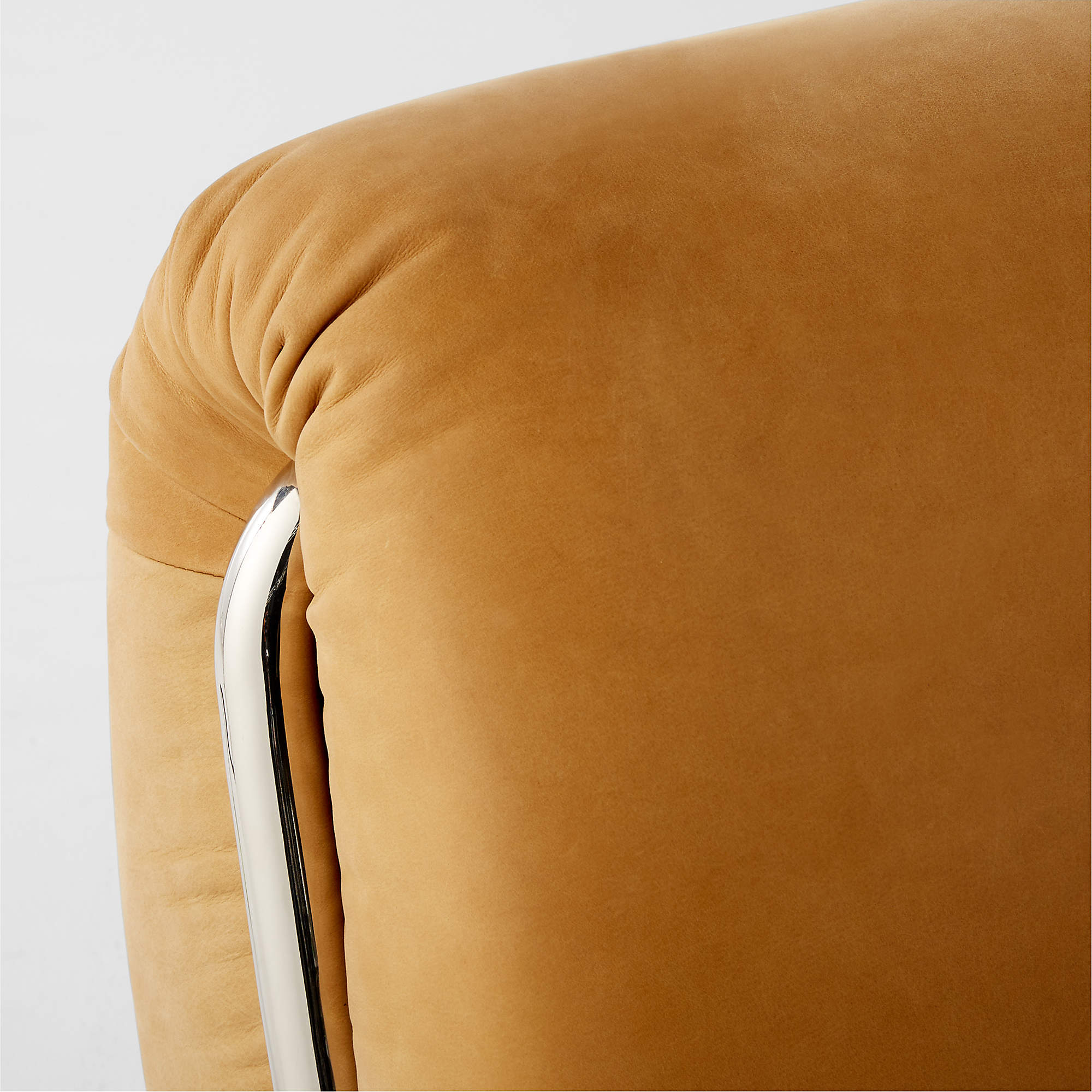 Hada Armless Beige Leather Lounge Chair thumbnail 5