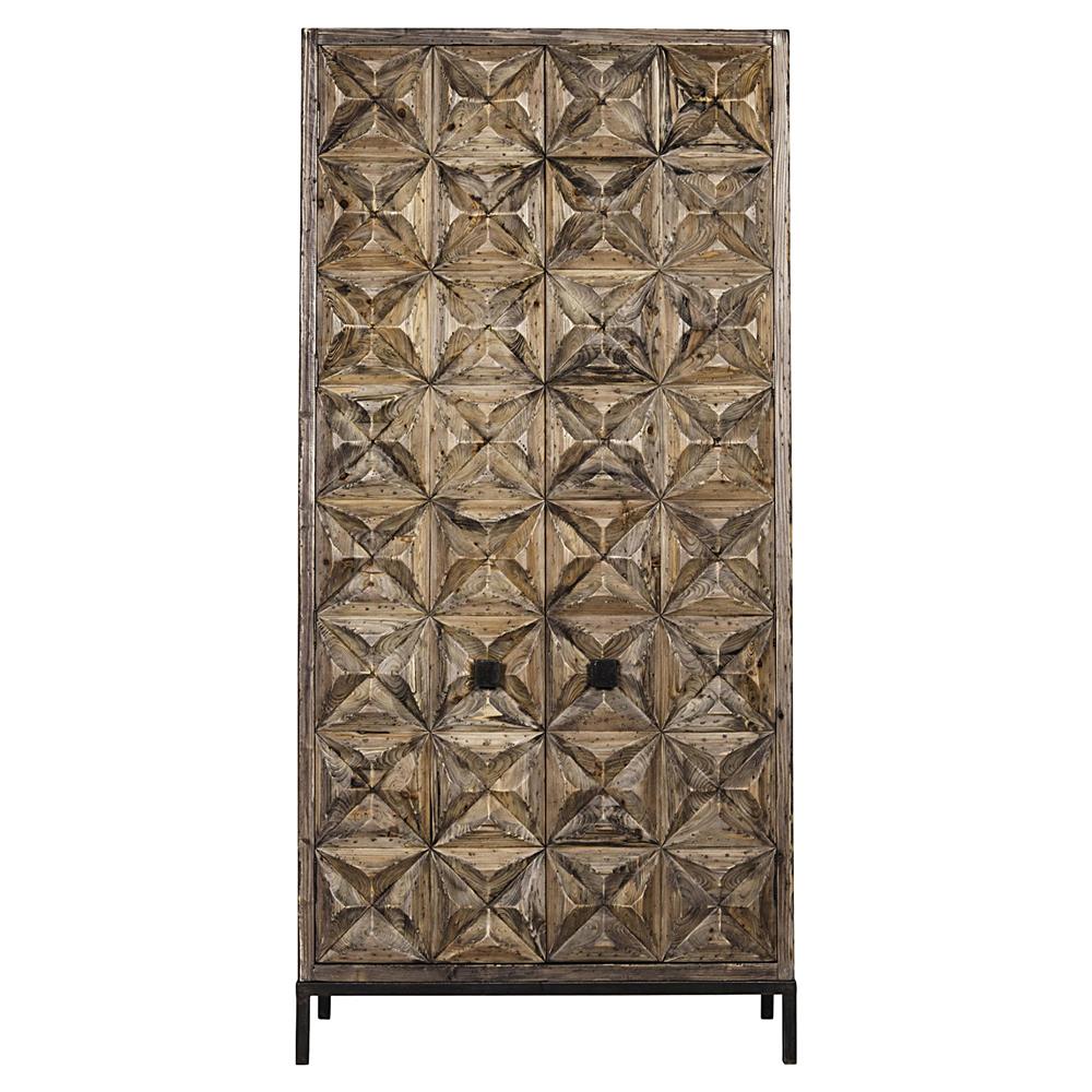 Noir Jones Global Bazaar Wood Door Armoire thumbnail 2