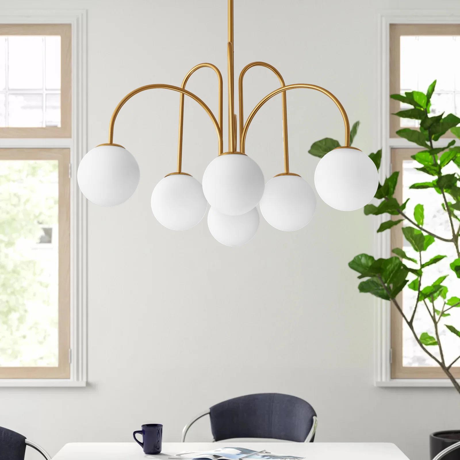 6 Light Dimmable Sputnik Geometric Chandelier thumbnail 2