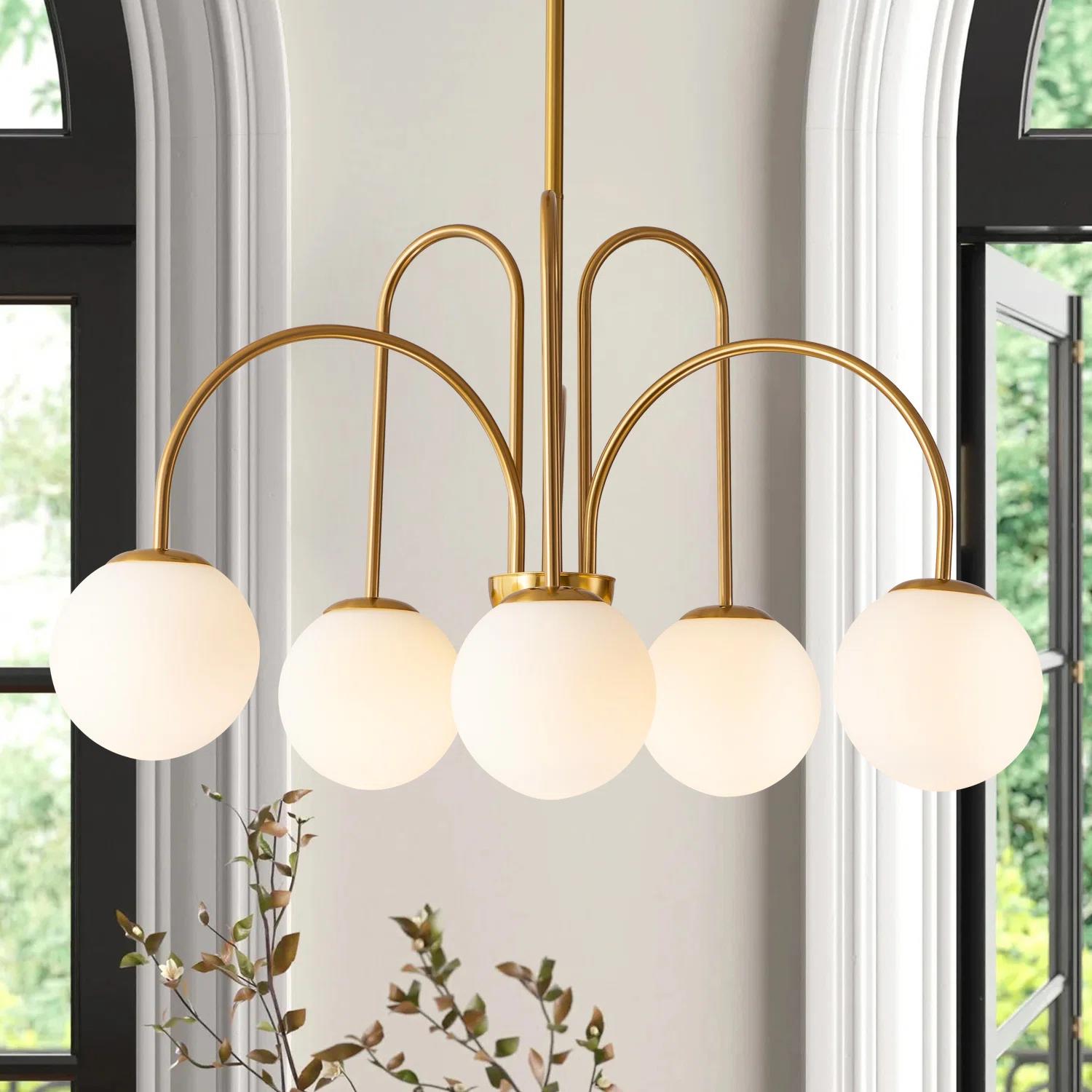 6 Light Dimmable Sputnik Geometric Chandelier thumbnail 4