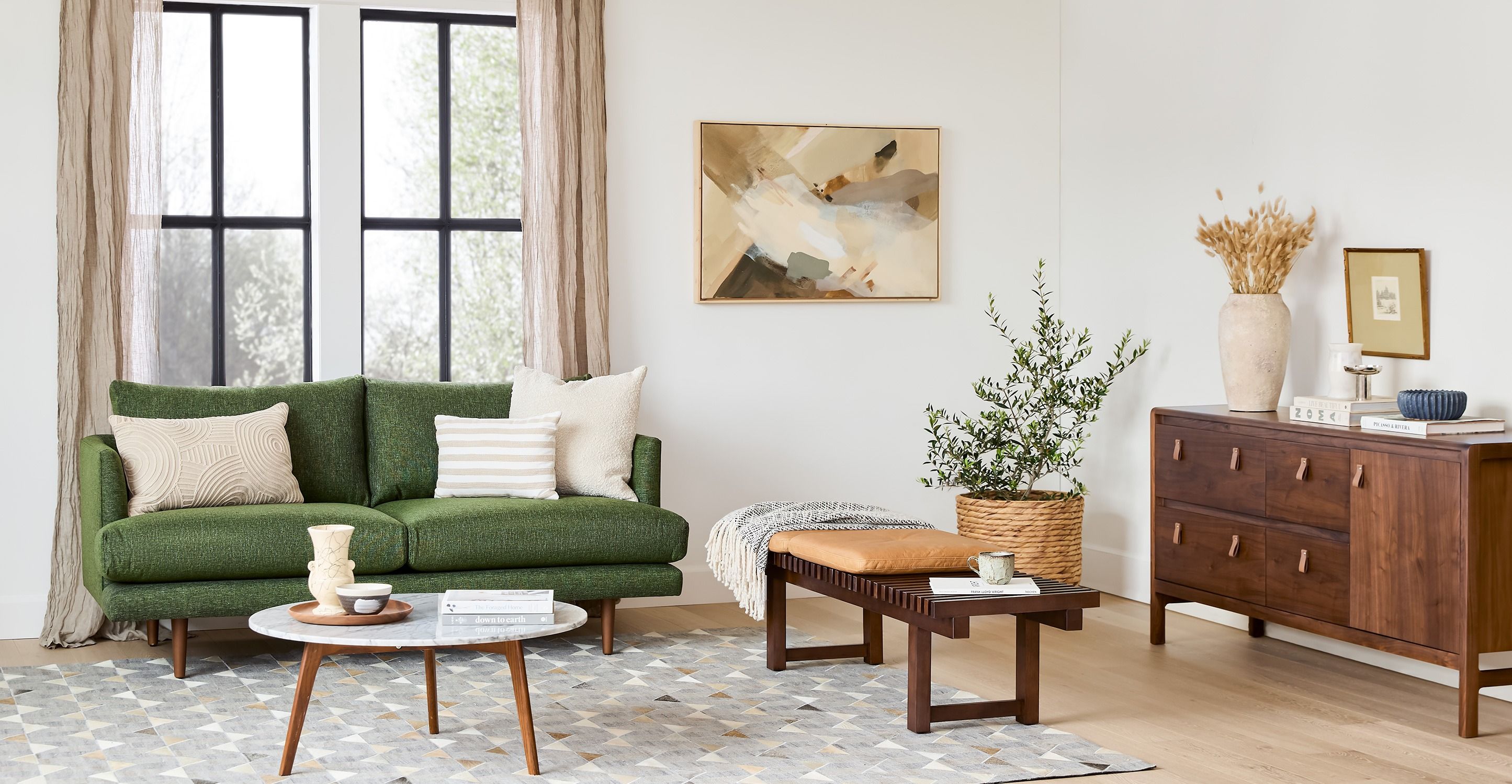 Burrard Forest Green Loveseat thumbnail 2
