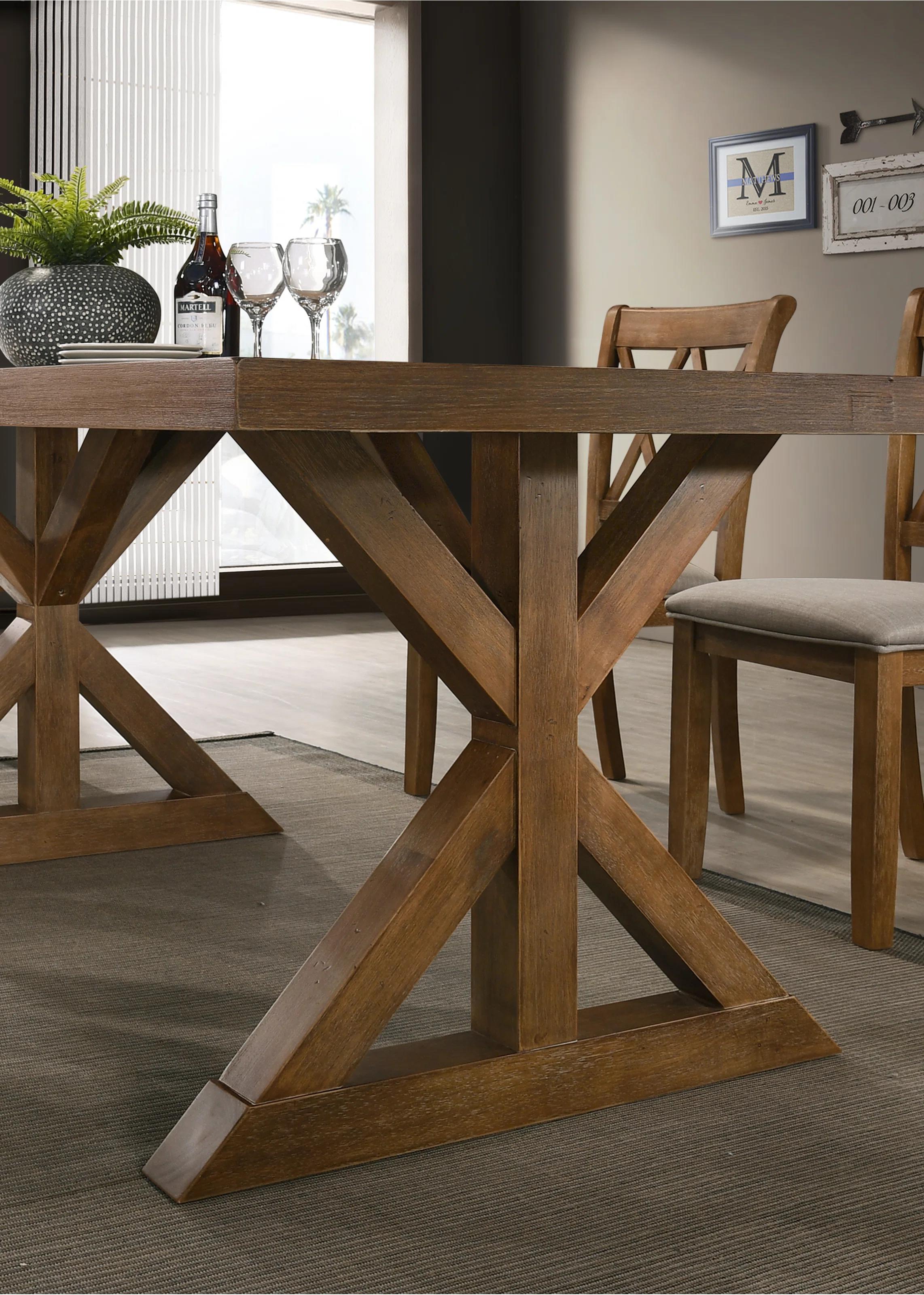 Enna Morden Farmhouse Wood Trestle Dining Set thumbnail 7