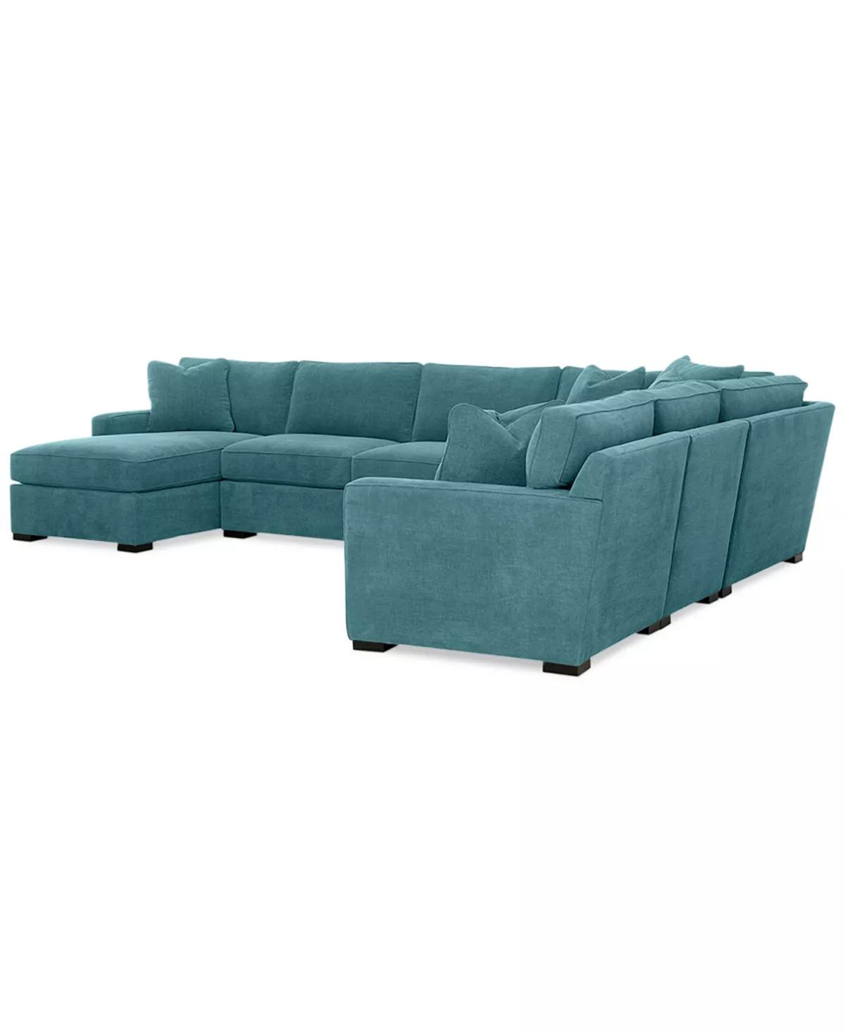 Radley 5 Piece Fabric Chaise Sectional Sofa thumbnail 2