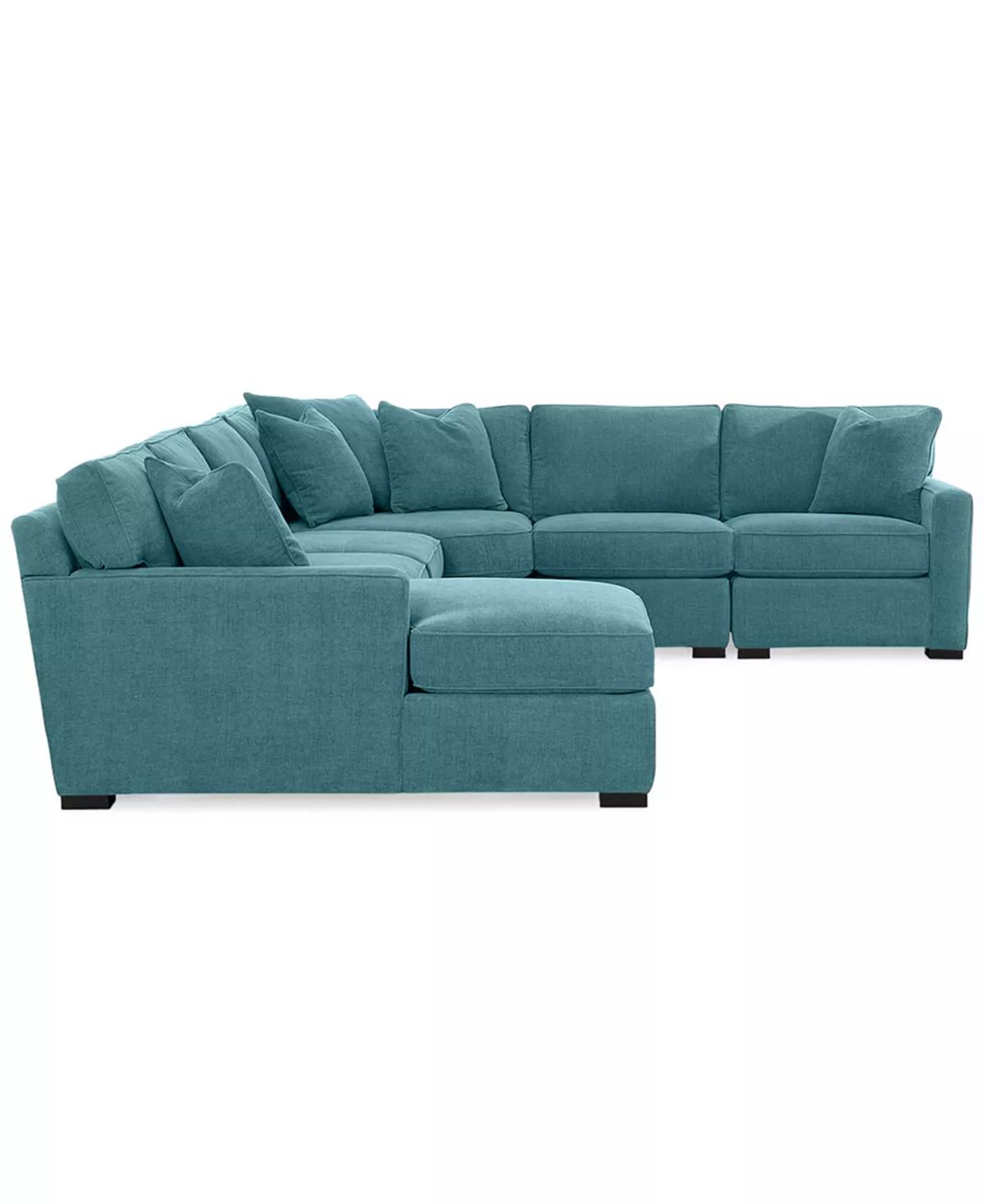 Radley 5 Piece Fabric Chaise Sectional Sofa thumbnail 3