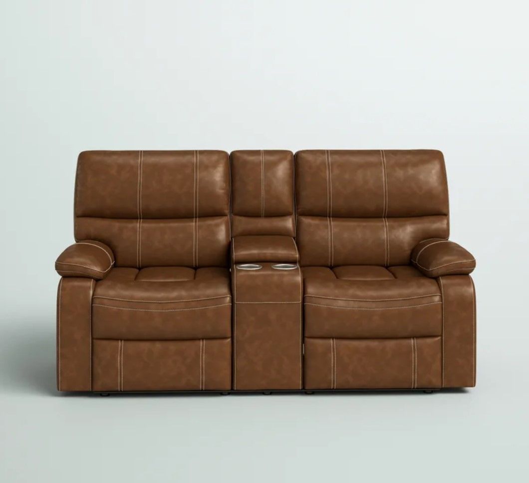 Flagg Leather Power Reclining Loveseat thumbnail 3