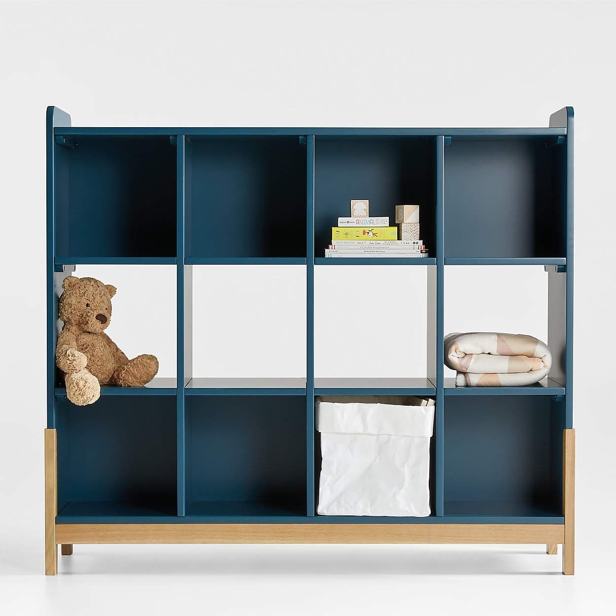 Rue Midnight Blue Wood 12 Cube Bookcase thumbnail 2