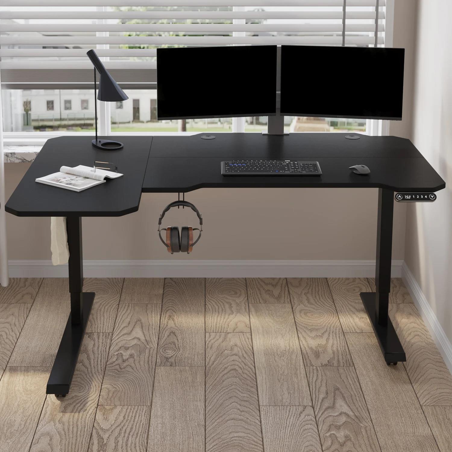 Daycia Height Adjustable L Shape Standing Desk thumbnail 2