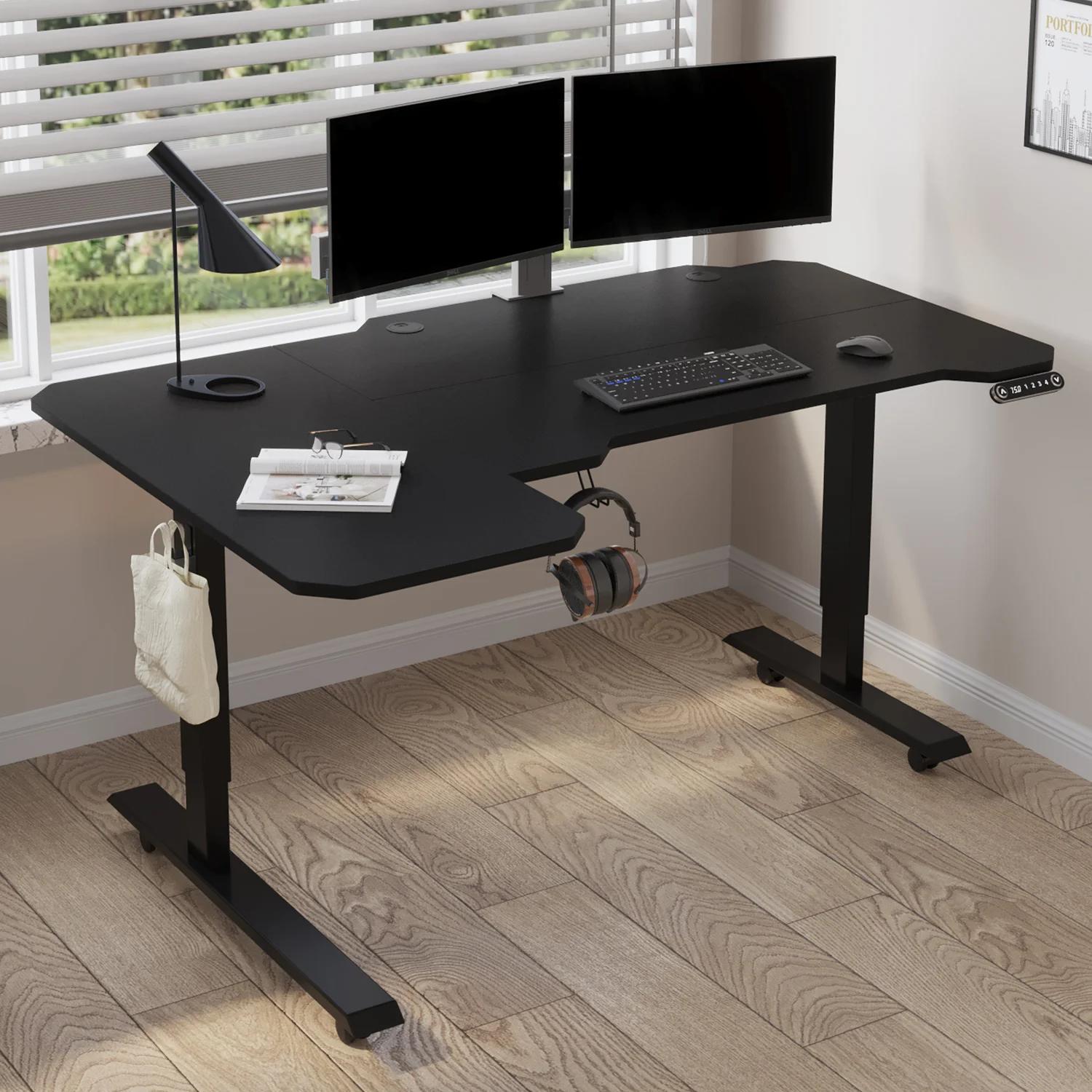 Daycia Height Adjustable L Shape Standing Desk thumbnail 3