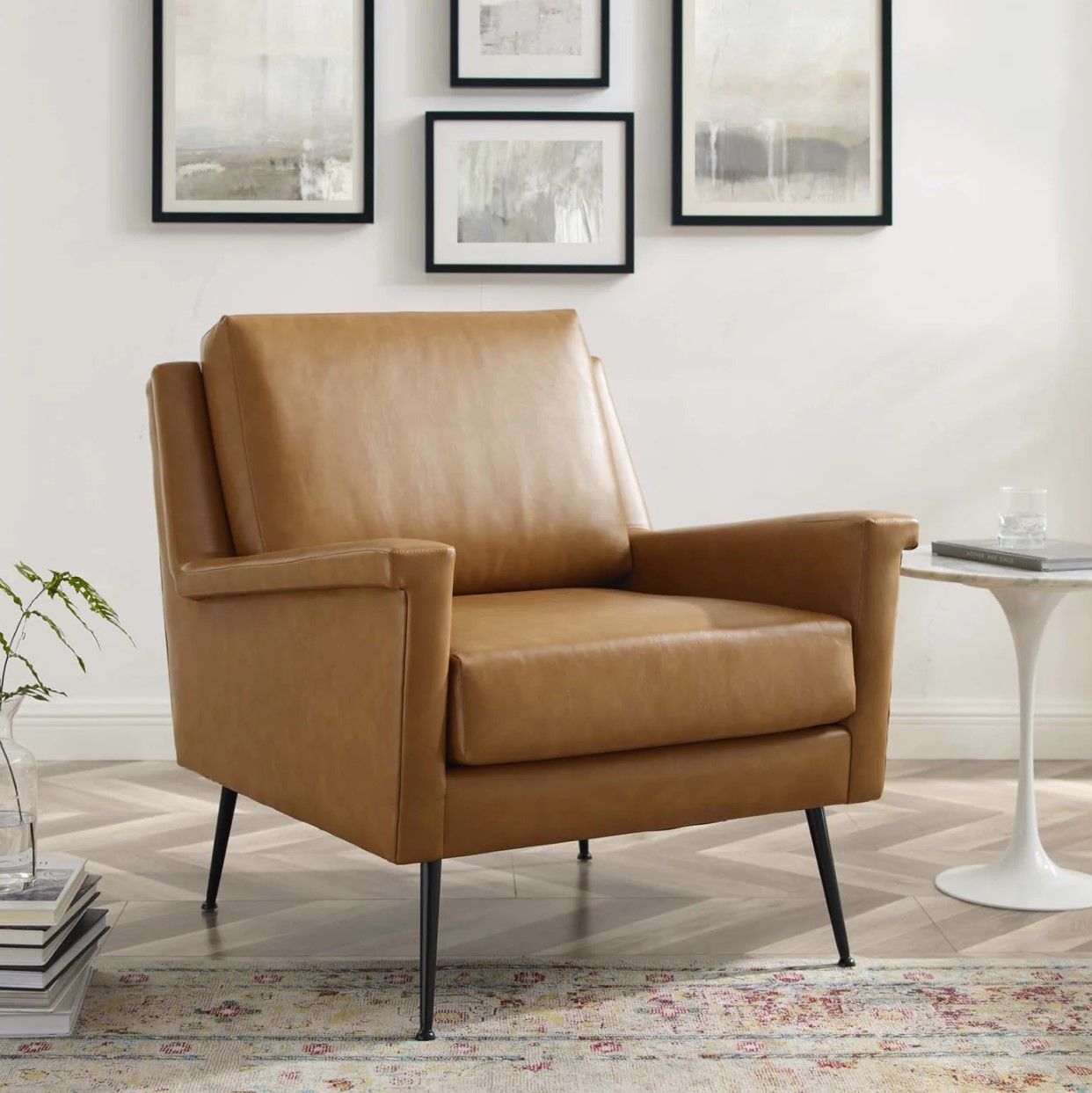 Peake Vegan Leather Armchair - Tan thumbnail 2