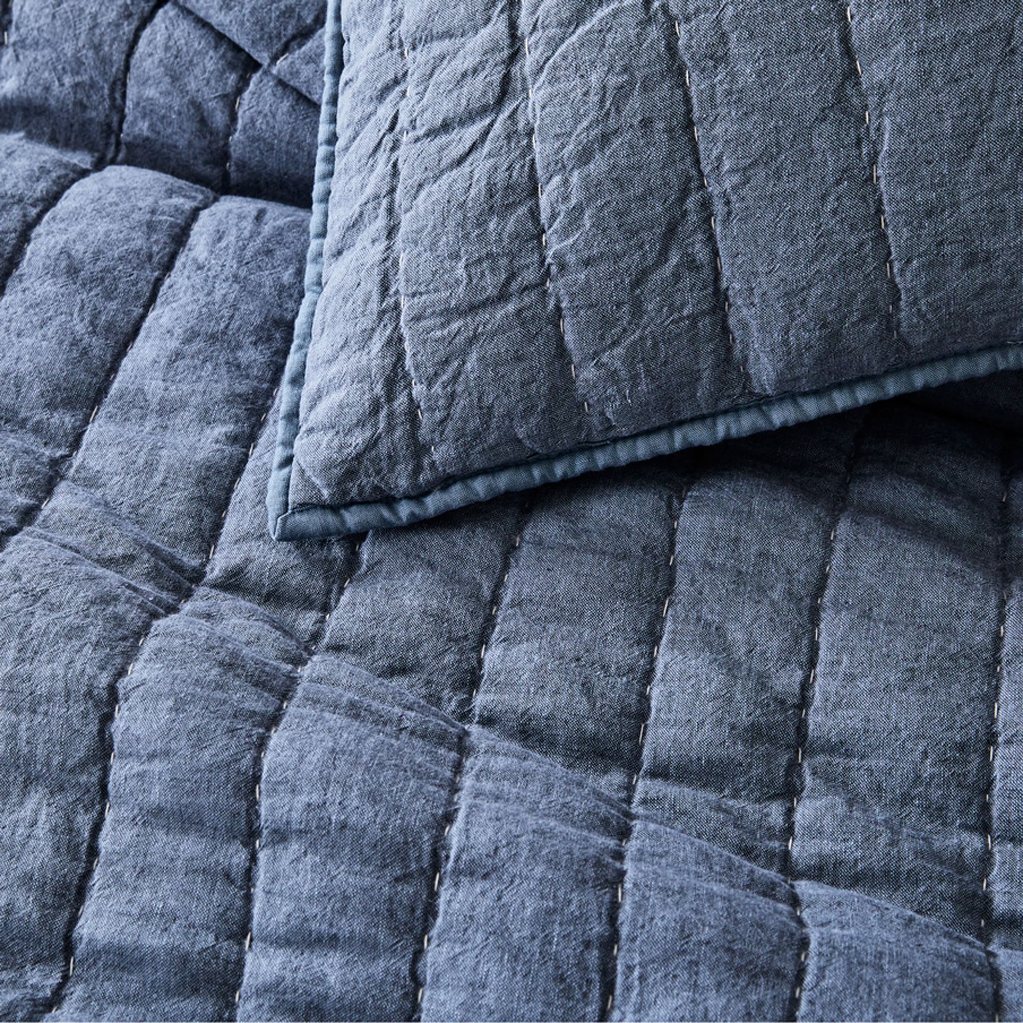 European Flax Linen Cotton Pick Stitch Quilt-Queen thumbnail 2