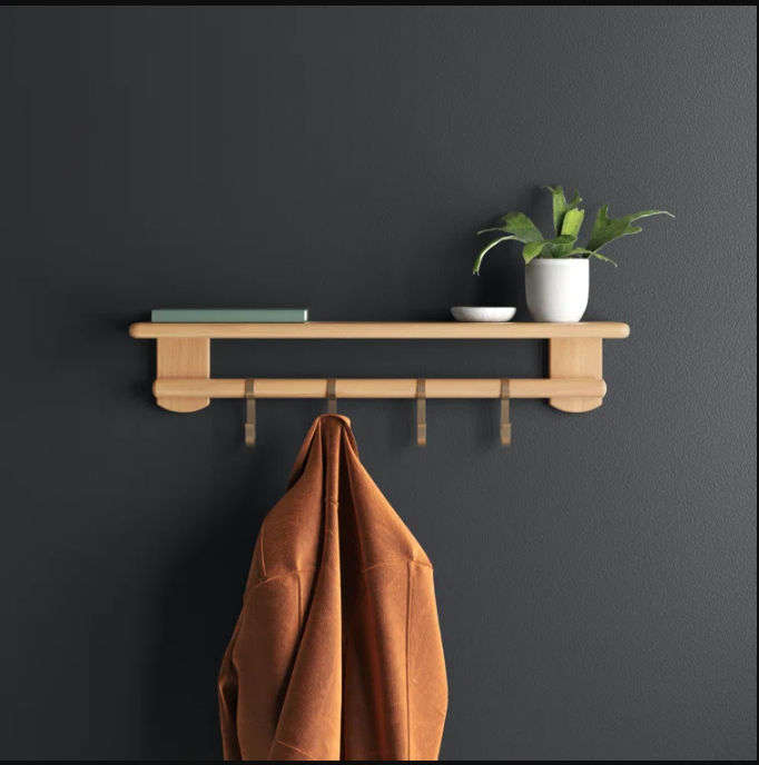 Faustina Floating Shelf with Hooks thumbnail 2