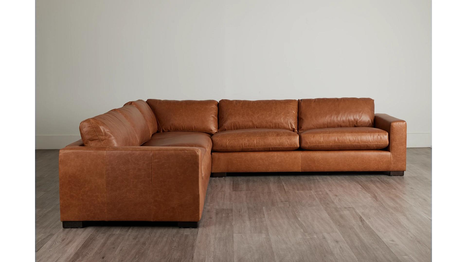 Bohan Brown Leather Large Two arm Sectional thumbnail 2