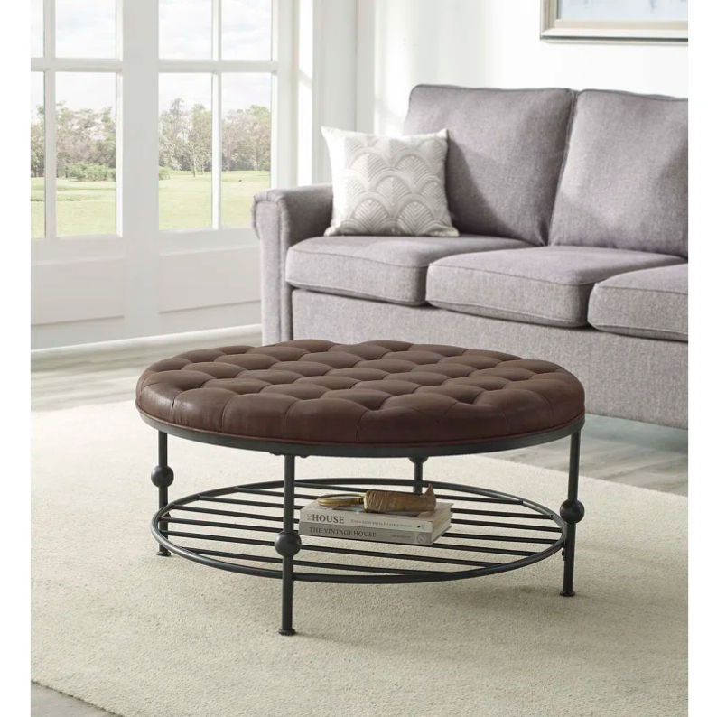 Jacki Vegan Leather Ottoman thumbnail 2