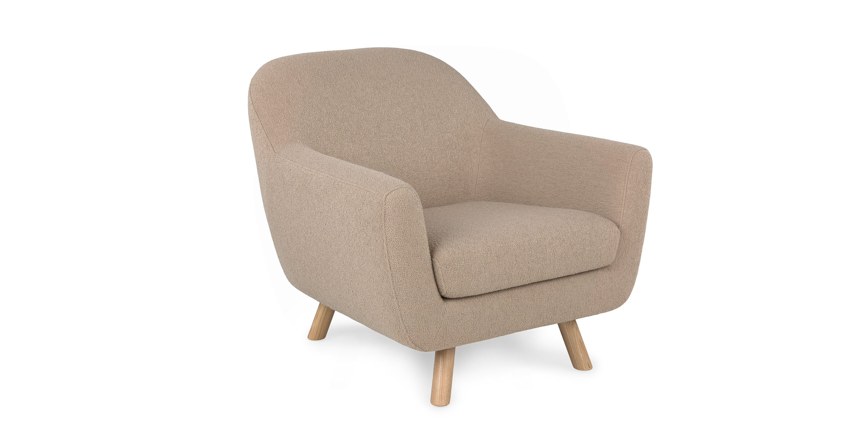 Gabriola Sandstone Wool Bouclé Lounge Chair thumbnail 3