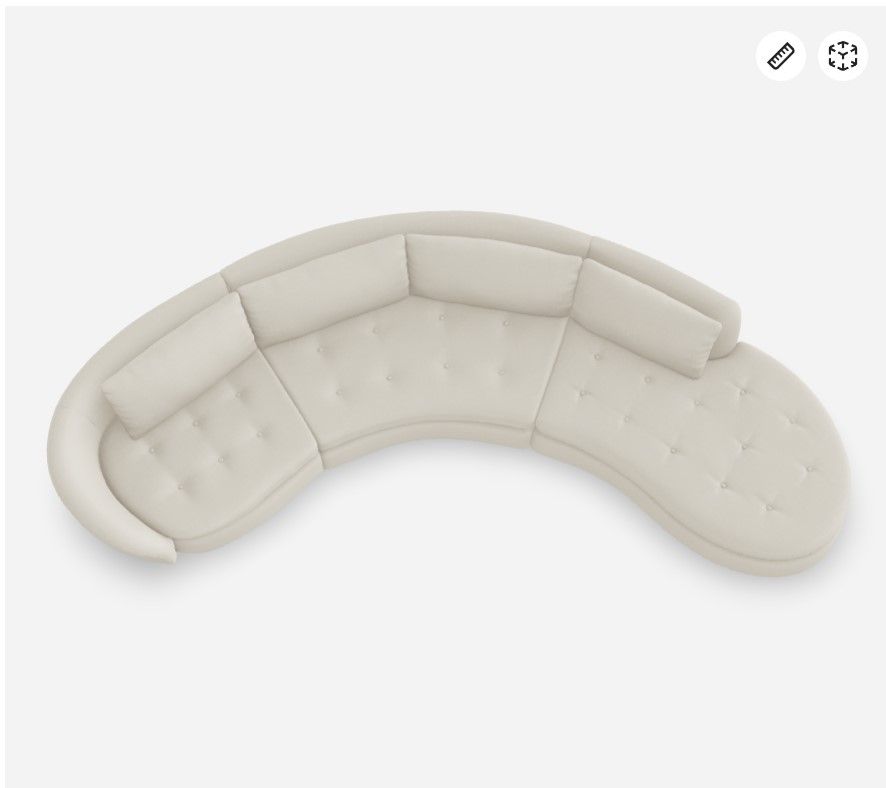 Sinuous Curved 3 Piece Right Arm Chaise Sectional Sofa thumbnail 3