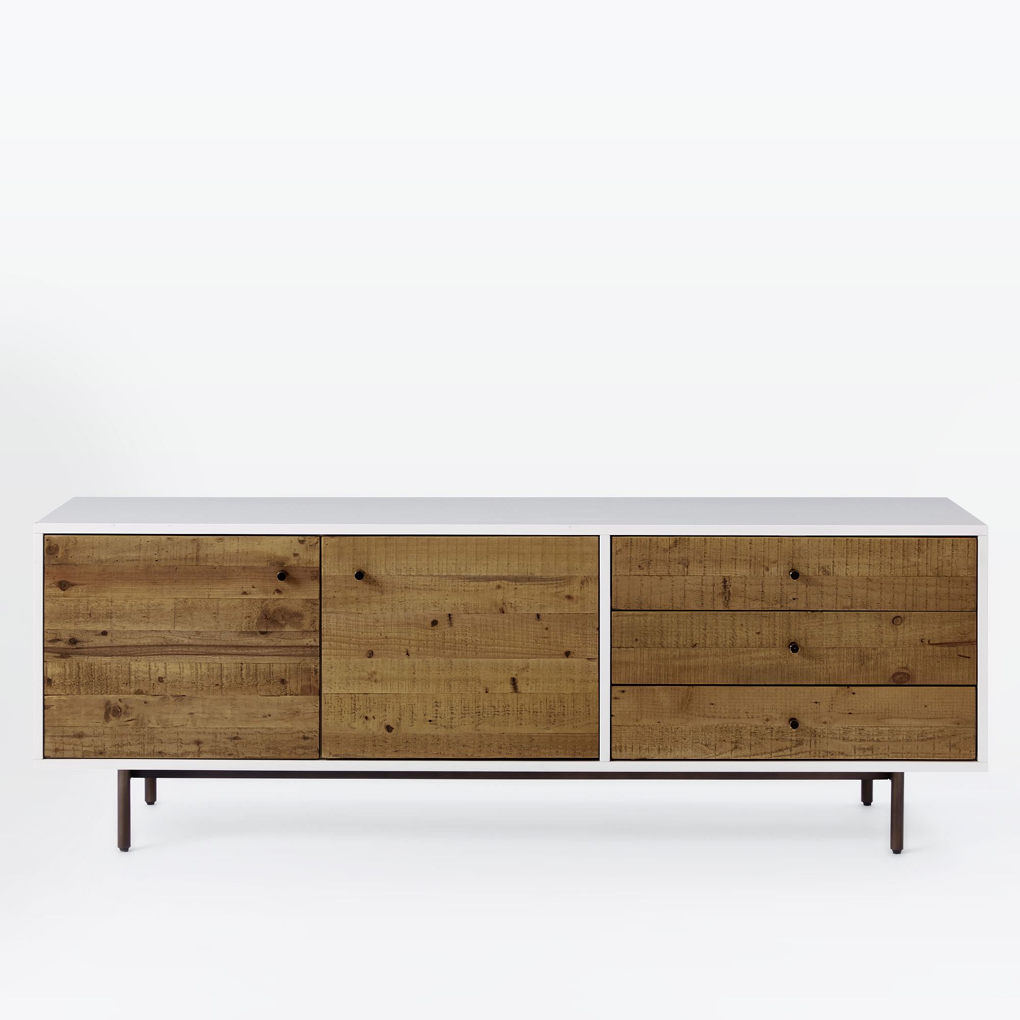 Reclaimed Wood And Lacquer Media Console thumbnail 3
